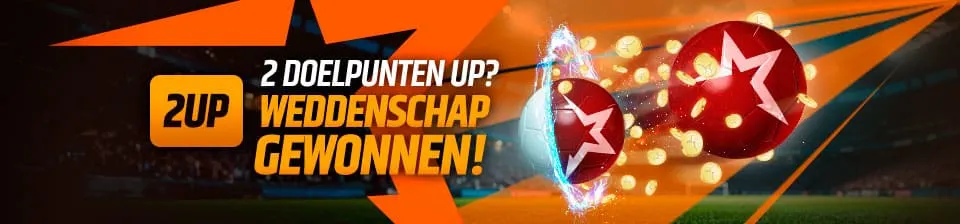 Krijg vroegtijdig uitbetaald wanneer jouw team 2 doelpunten of meer voor staat.