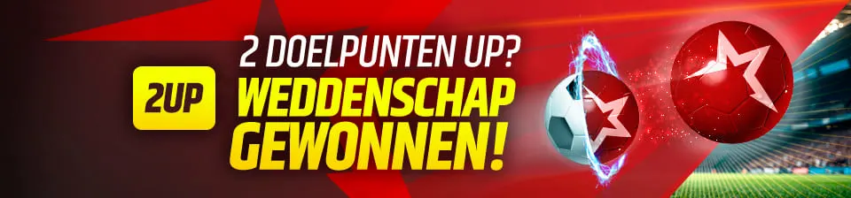 Krijg vroegtijdig uitbetaald wanneer jouw team 2 doelpunten of meer voor staat.