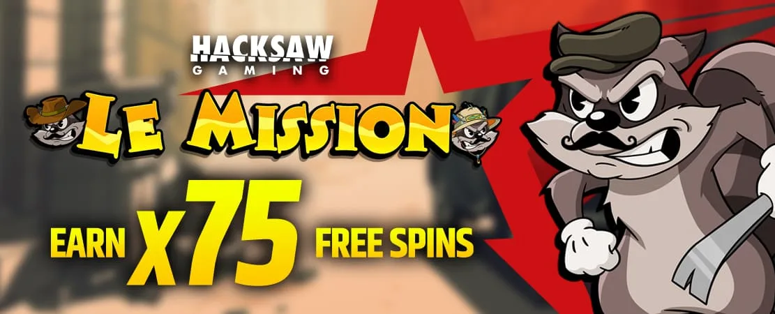 🦝 Le Mission: Win up to 75 Free Spins this Weekend! 🎰