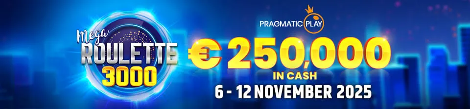 Vier de lancering van Mega Roulette 3000 met de €250.000 Network Promo van Pragmatic Play!