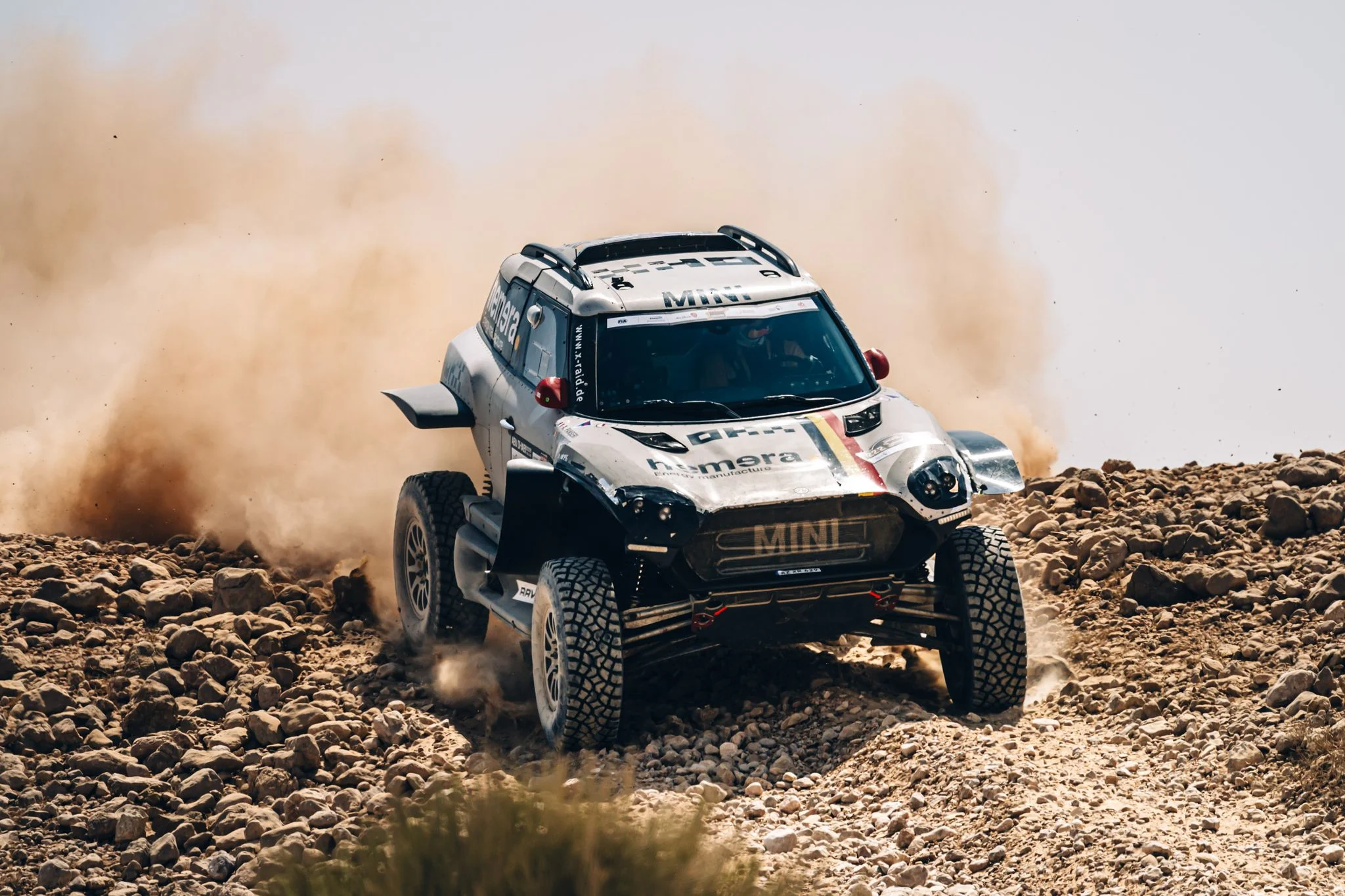 ATTENTION EDITORS - HAND OUT PICTURES - EDITORIAL USE ONLY - MANDATORY CREDIT: SIMON BAUCHAU  Hand out picture released by Eric Dupain shows Guillaume de Mevius and Xavier Panseri during the prologue of the 2025 Abu Dhabi Desert Challenge, in Al Ain, United Arab Emirates, on Saturday 22 February 2025.  *** Belga and Belga Editorial Board decline all responsibility regarding the content of this picture. *** BELGA PHOTO HAND OUT SIMON BAUCHAU