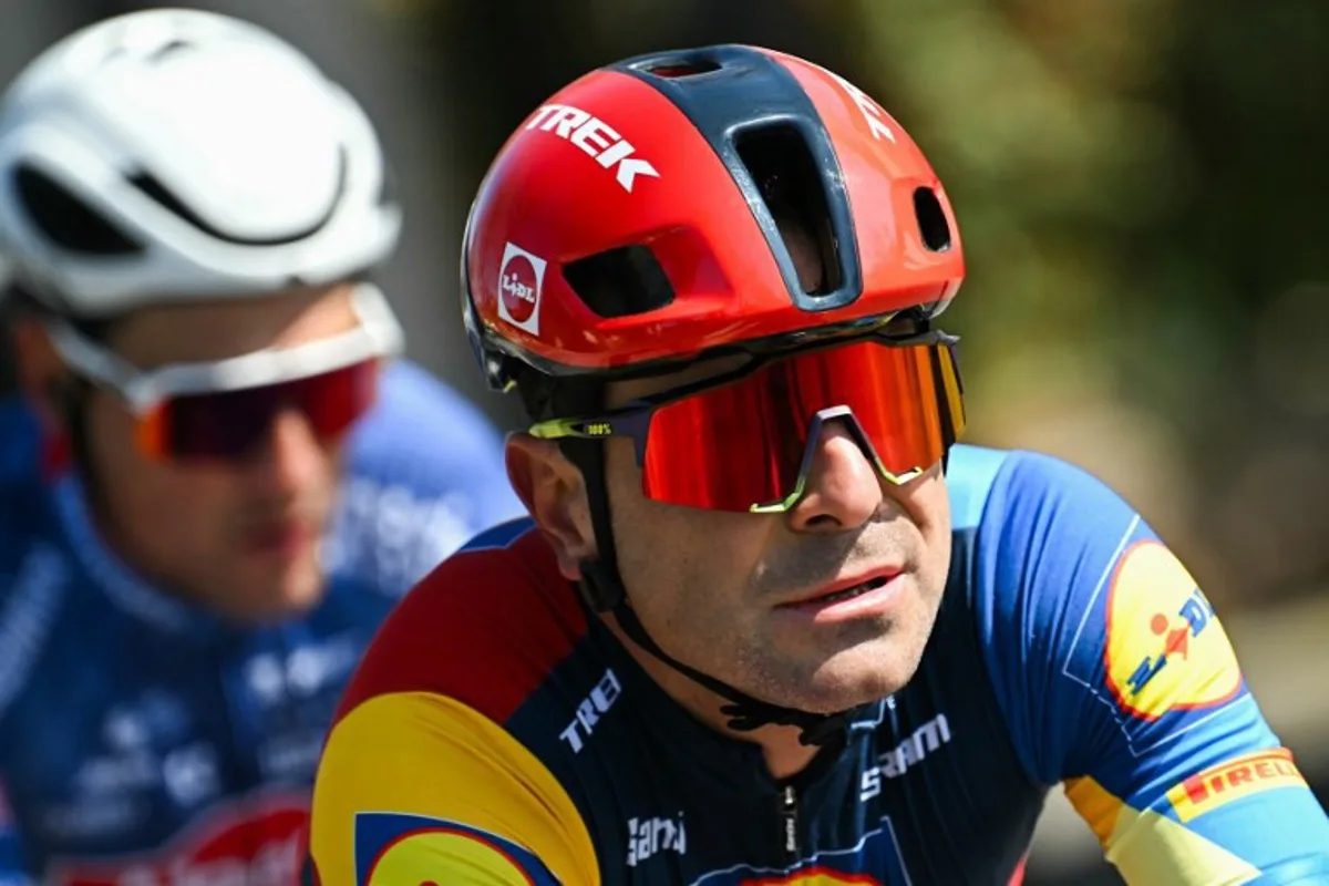 Lidl-Trek's Italian rider Jacopo Mosca cycles during the 115th Milan-SanRemo one-day classic cycling race, between Pavia and SanRemo, on March 16, 2024. Marco BERTORELLO / AFP