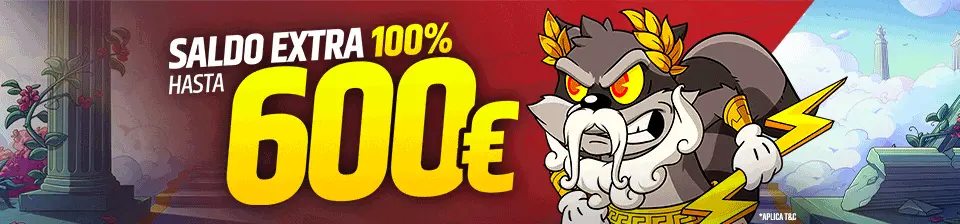 Consigue un 100% hasta 600€ en tu depósito cada día.