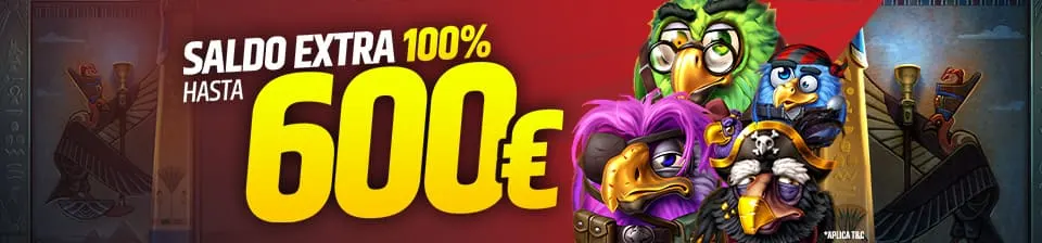 Consigue un 100% hasta 600€ en tu depósito cada día.