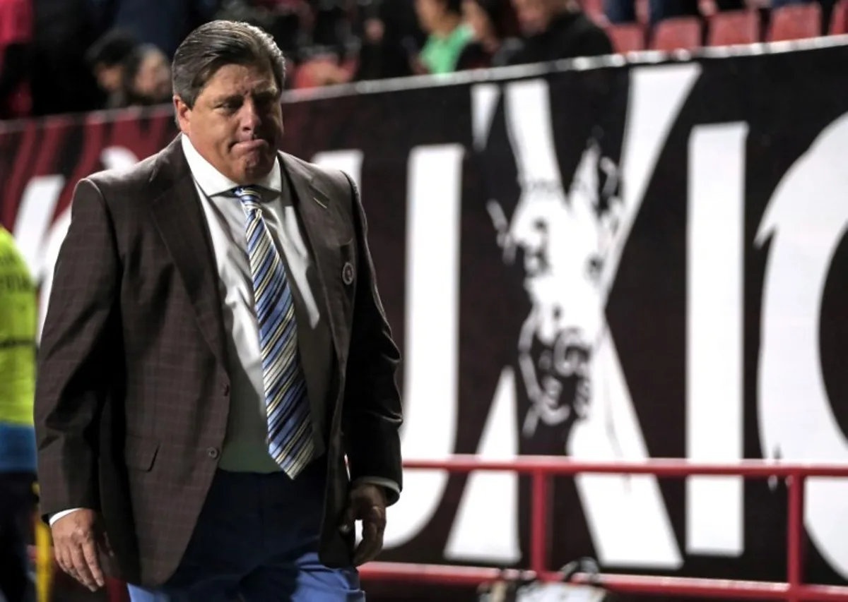 Tijuana's head coach Miguel Herrera walks off the field at the end of the Mexican Clausura 2024 tournament football match between Tijuana and Leon at Caliente Stadium in Tijuana, Baja California state, Mexico, on March 3, 2024.   Guillermo Arias / AFP