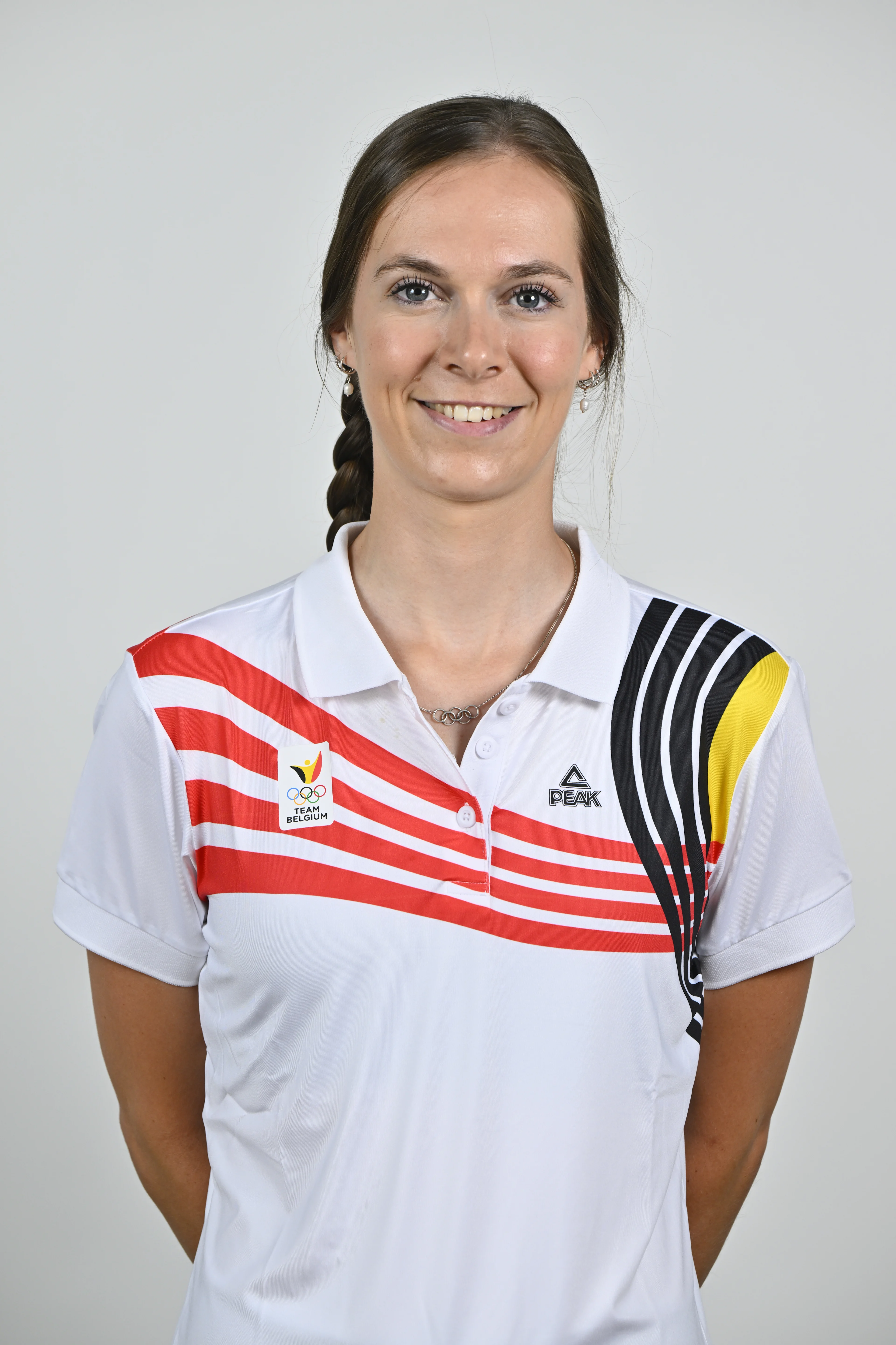 Athlete Sandrine Tas poses for the photographer during the annual training camp of Team Belgium (19-25/05), in Rio Maior, Portugal, Friday 23 May 2025. BELGA PHOTO ERIC LALMAND