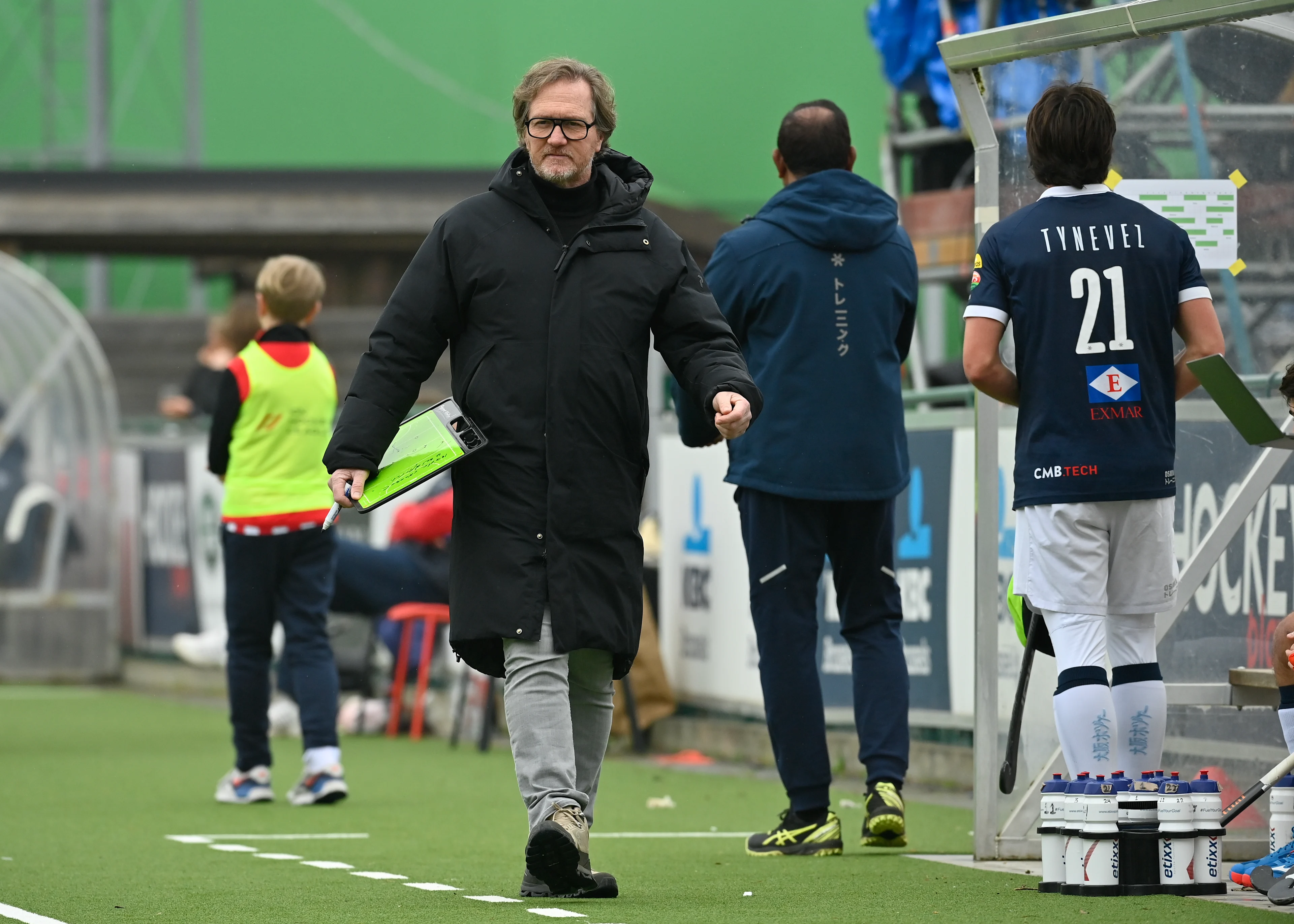 Gantoise's head coach Pascal Kina pictured during a hockey game between Royal Leopold Club and Gantoise, Sunday 03 March 2024, in Uccle/ Ukkel, Brussels, on day 14 of the Belgian first division hockey championship. BELGA PHOTO JOHN THYS