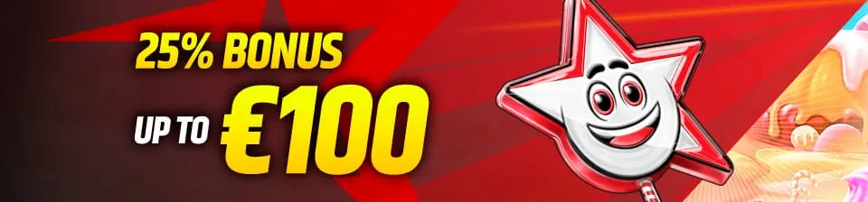 Get 25% extra up to €100 on your next deposit. Available from 25/09 till 30/09.