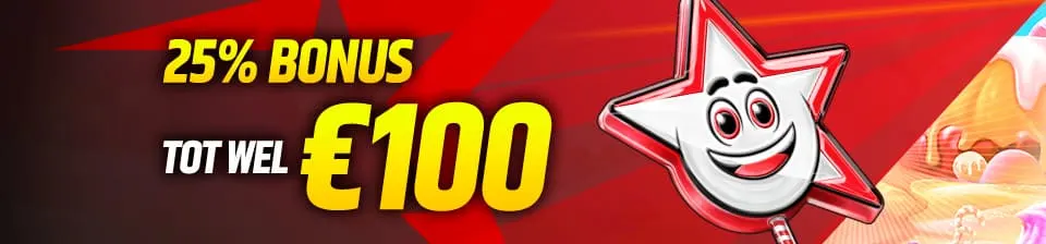 Ontvang 25% extra tot €100 bij je volgende storting. Beschikbaar van 25/09 tot en met 30/09.