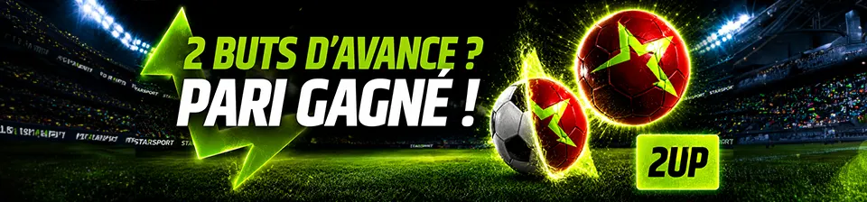 Gagnez votre pari 1X2 dès que votre équipe a 2 buts d’avance, quel que soit le résultat final !