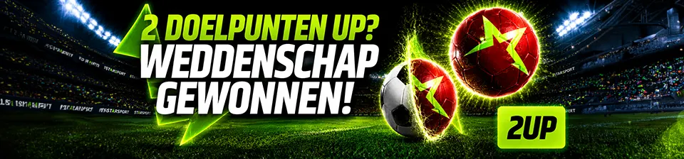Win je 1X2 weddenschap zodra je team 2 doelpunten voor staat, ongeacht de einduitslag!