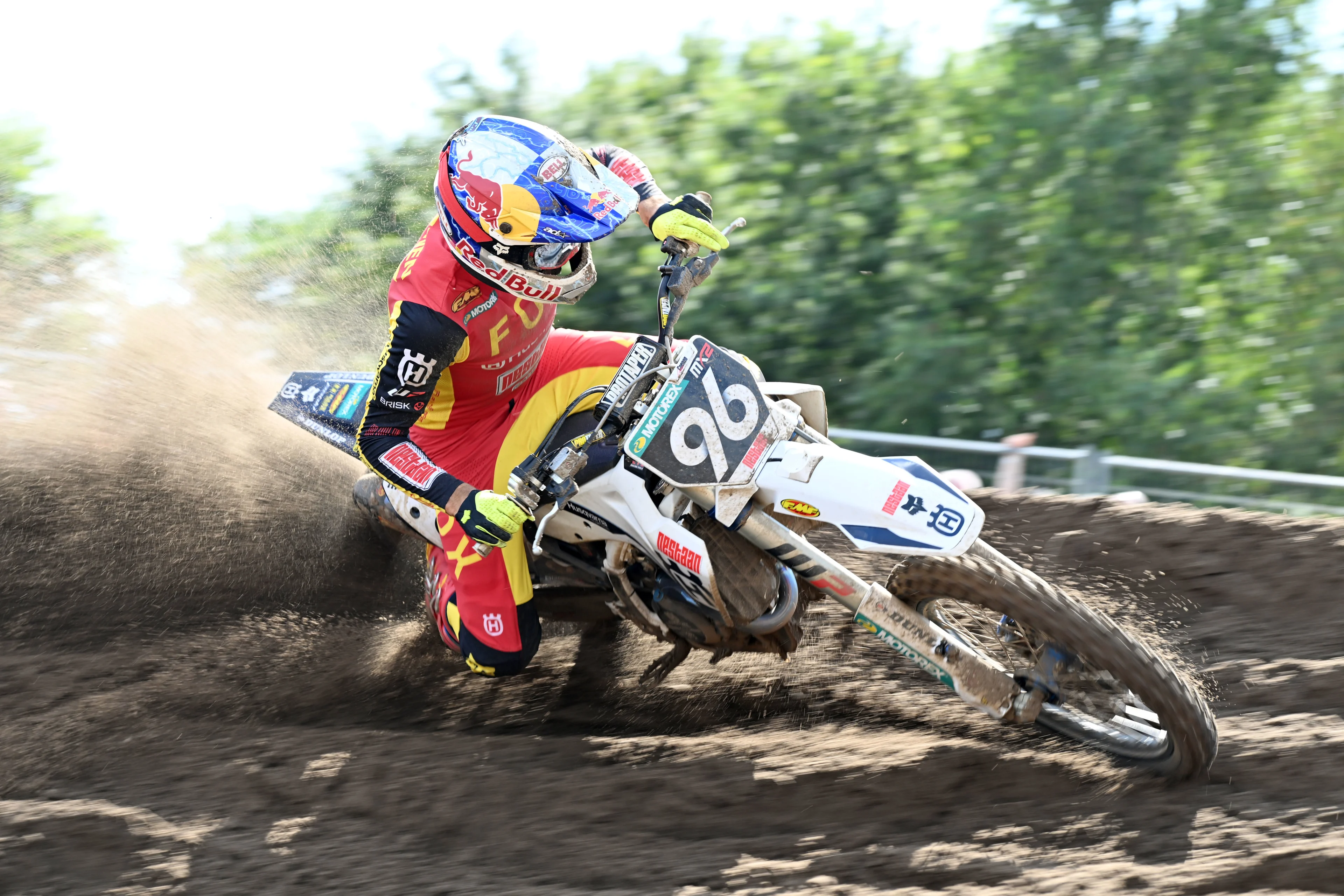 Belgian Lucas Coenen pictured in action during the MX2 race at the motocross MXGP Grand Prix Flanders event, race 14/20 of the FIM Motocross World Championship, Sunday 28 July 2024 in Lommel. BELGA PHOTO MAARTEN STRAETEMANS