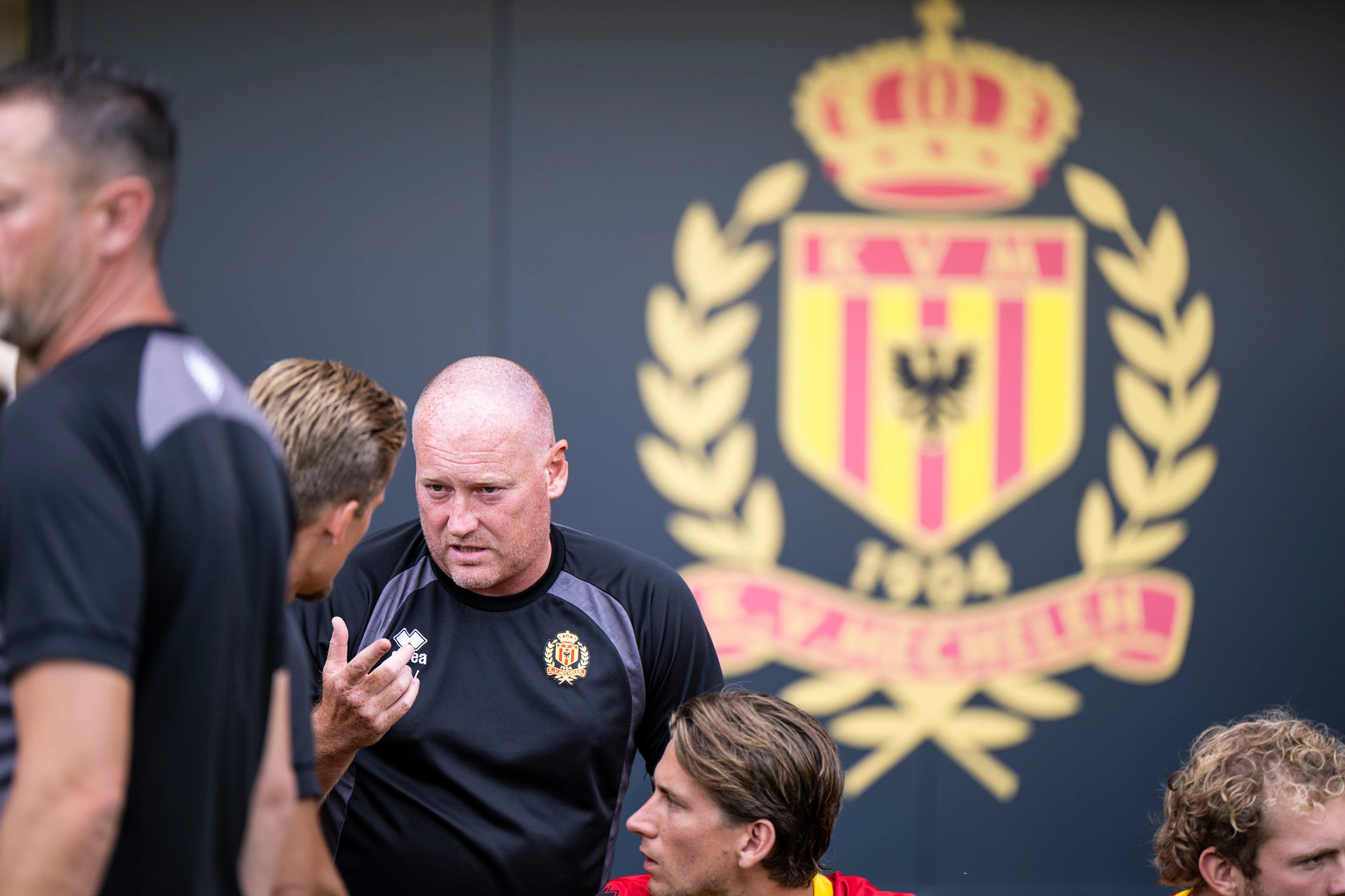 Mechelen's head coach Frederic Fred Vanderbiest pictured at  the 2026-2027 season photoshoot of Belgian Jupiler Pro League team KV Mechelen, Monday, August 3, 2026 in Mechelen. BELGA PHOTO TOM GOYVAERTS