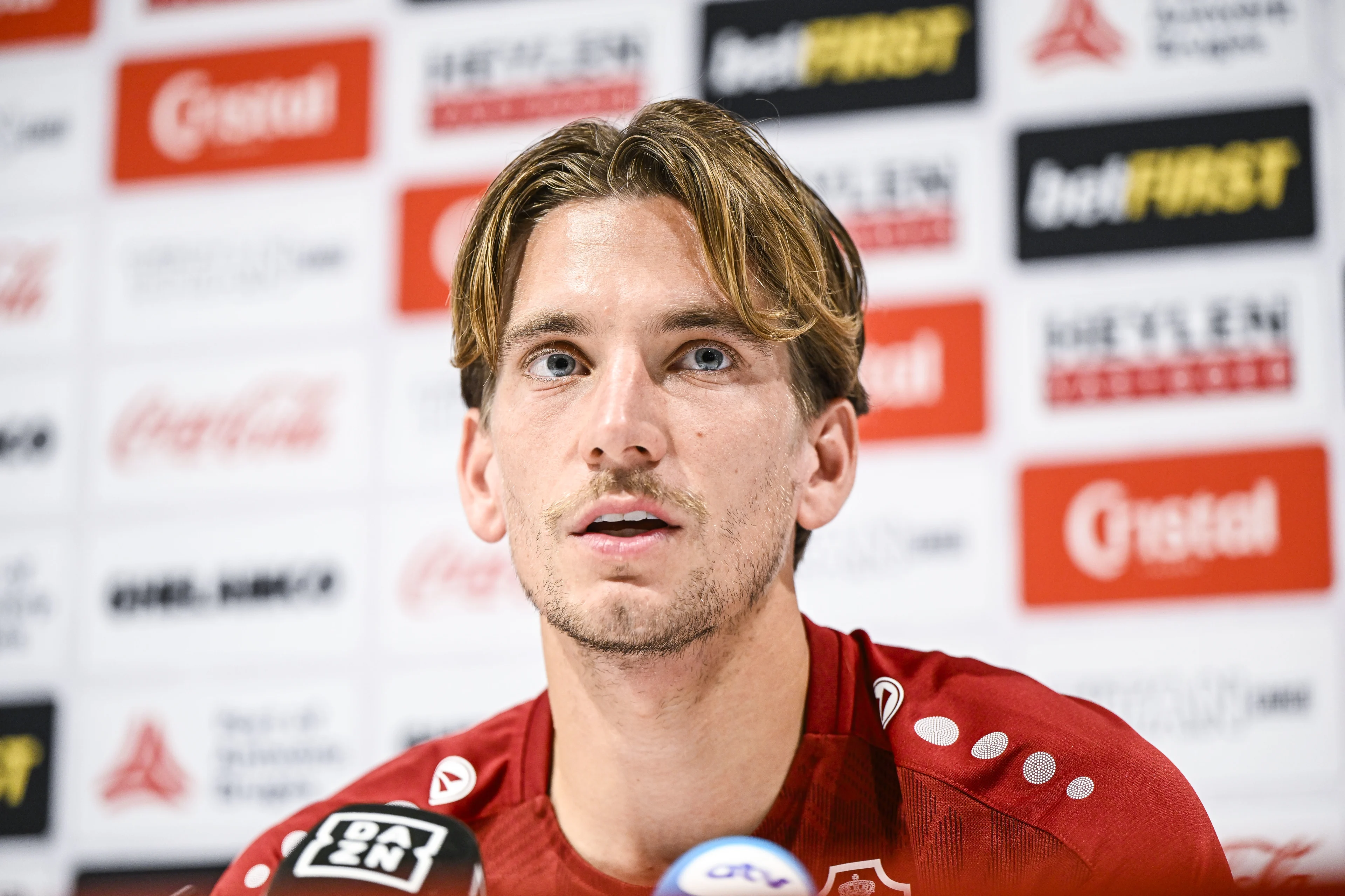 Antwerp's Dennis Praet pictured during a press conference of Belgian soccer team Royal Antwerp FC, on Wednesday 18 September 2024 in Antwerp. During this PC, the club will present his new player Praet. BELGA PHOTO TOM GOYVAERTS