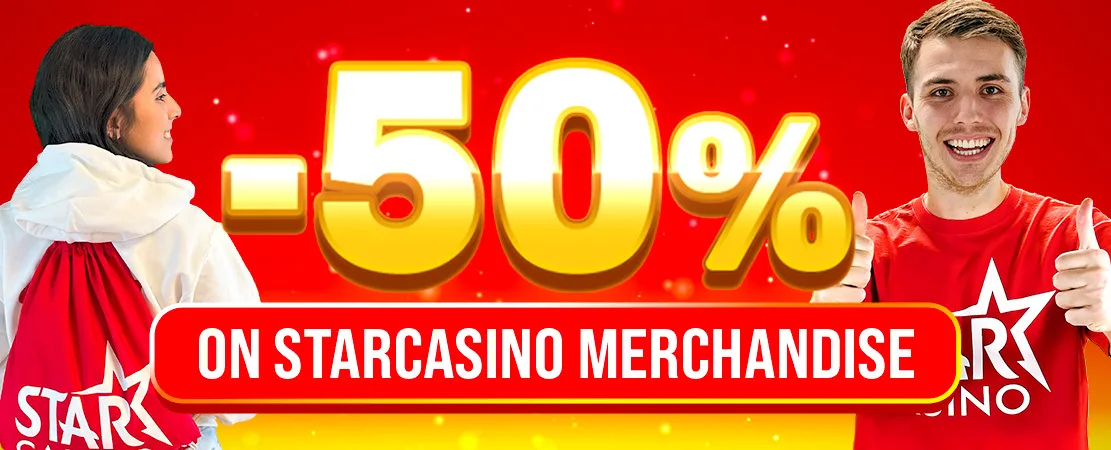 🛒 Enjoy -50% off on Starcasino merchandise!