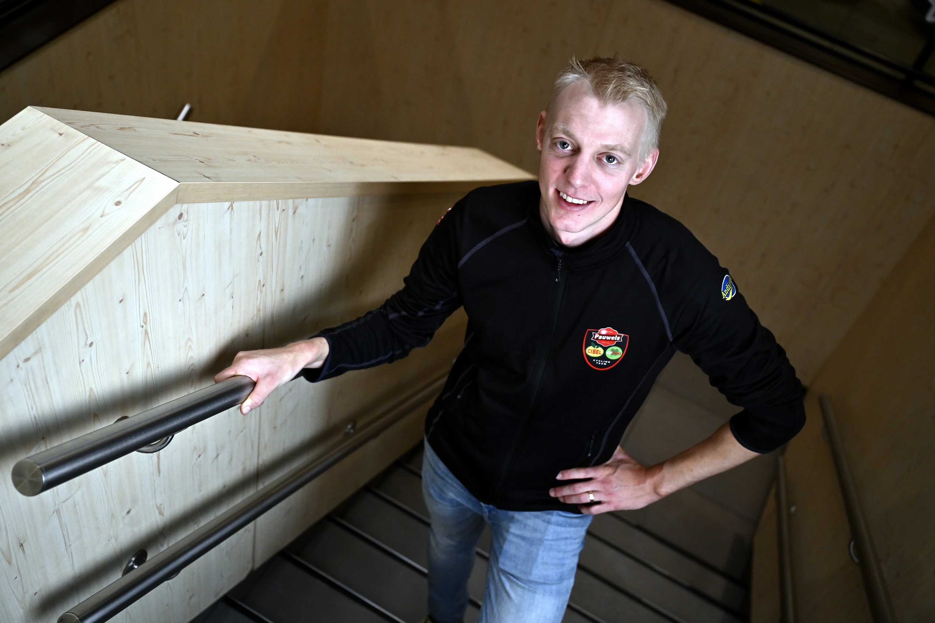 Belgian Michael Vanthourenhout poses for the photographer at a press conference of Pauwels Sauzen - Cibel Clementines ahead of the Belgian championship (11-12/01), in Kuringen, on Wednesday 08 January 2025. BELGA PHOTO ERIC LALMAND