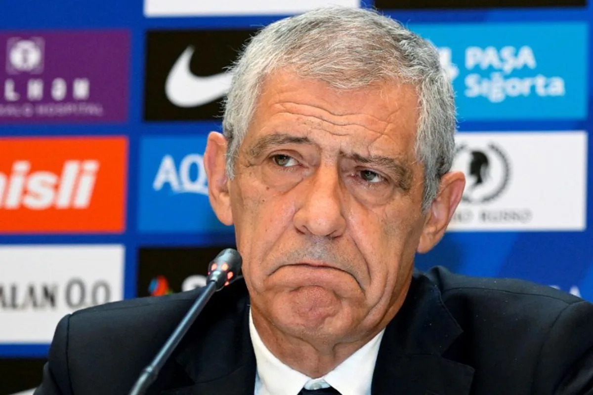 Newly appointed head coach of the Azerbaijani national football team Fernando Santos gives a press conference in Baku on June 13, 2024. Tofik BABAYEV / AFP