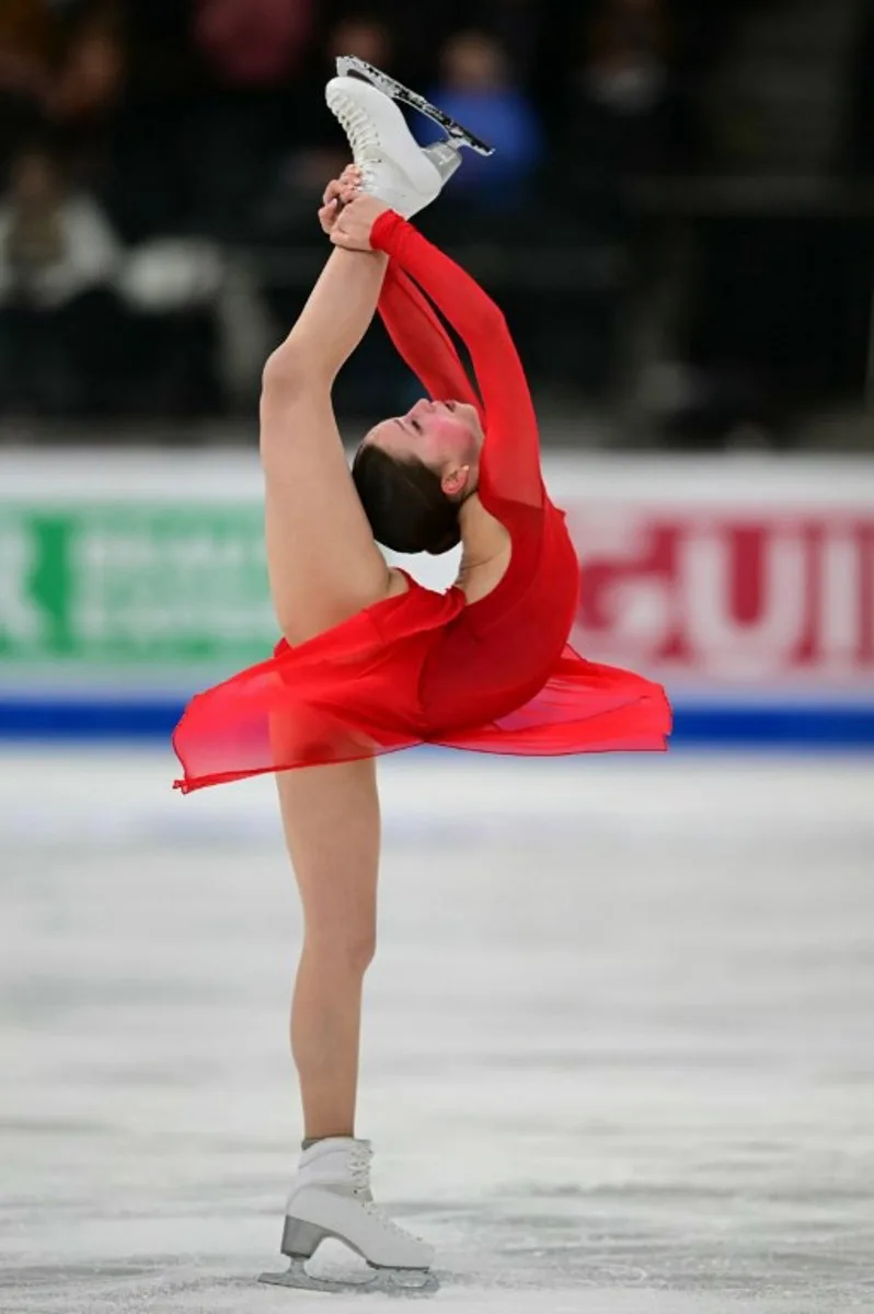 Belgium's Nina Pinzarrone competes during the women's Free Skating event of the ISU Figure Skating European Championships in Tallinn, Estonia on January 31, 2025. Daniel MIHAILESCU / AFP
