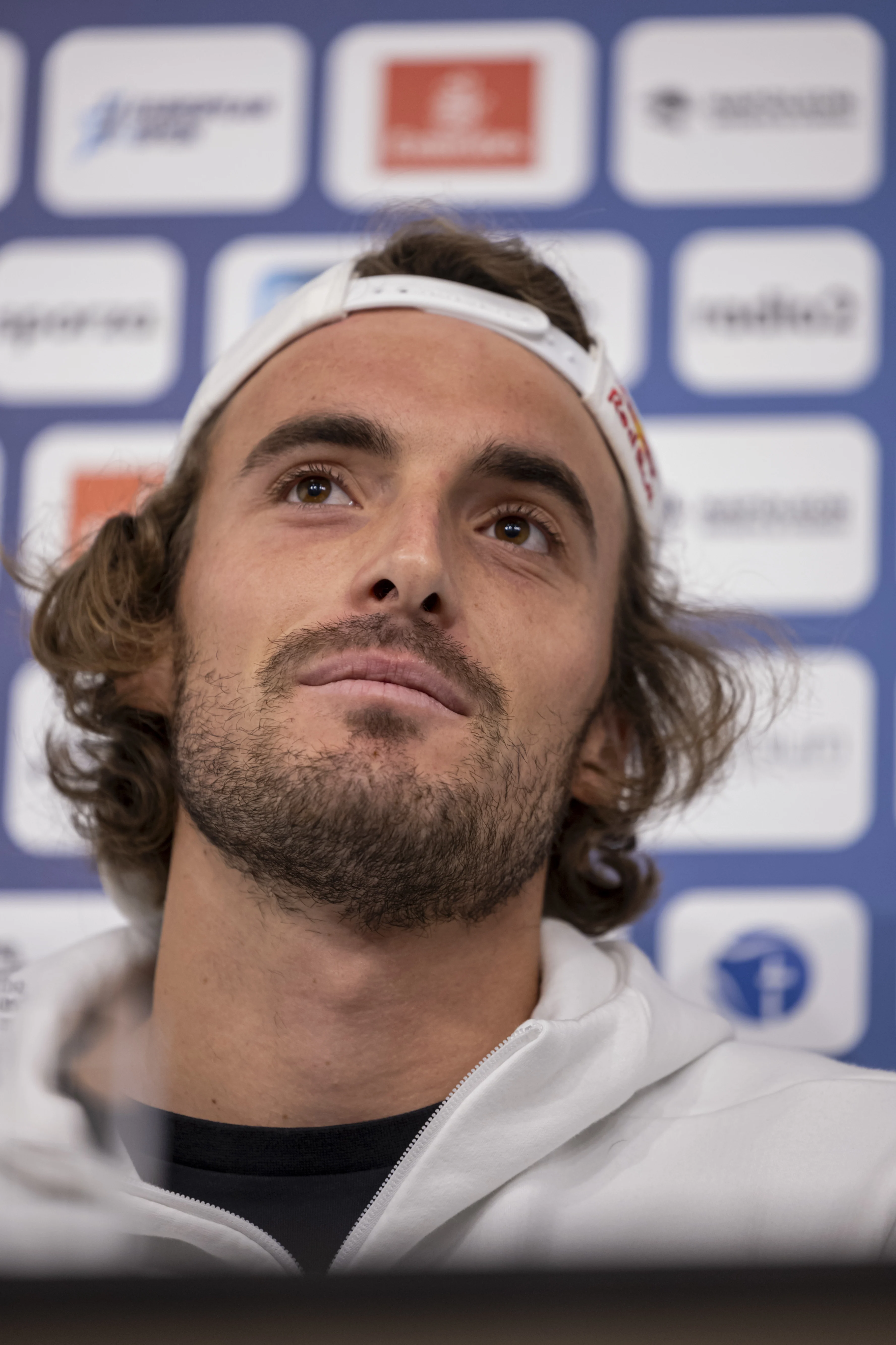 Greek Stefanos Tsitsipas pictured during the media day of the ATP European Open Tennis tournament in Antwerp, Monday 14 October 2024. BELGA PHOTO DAVID PINTENS