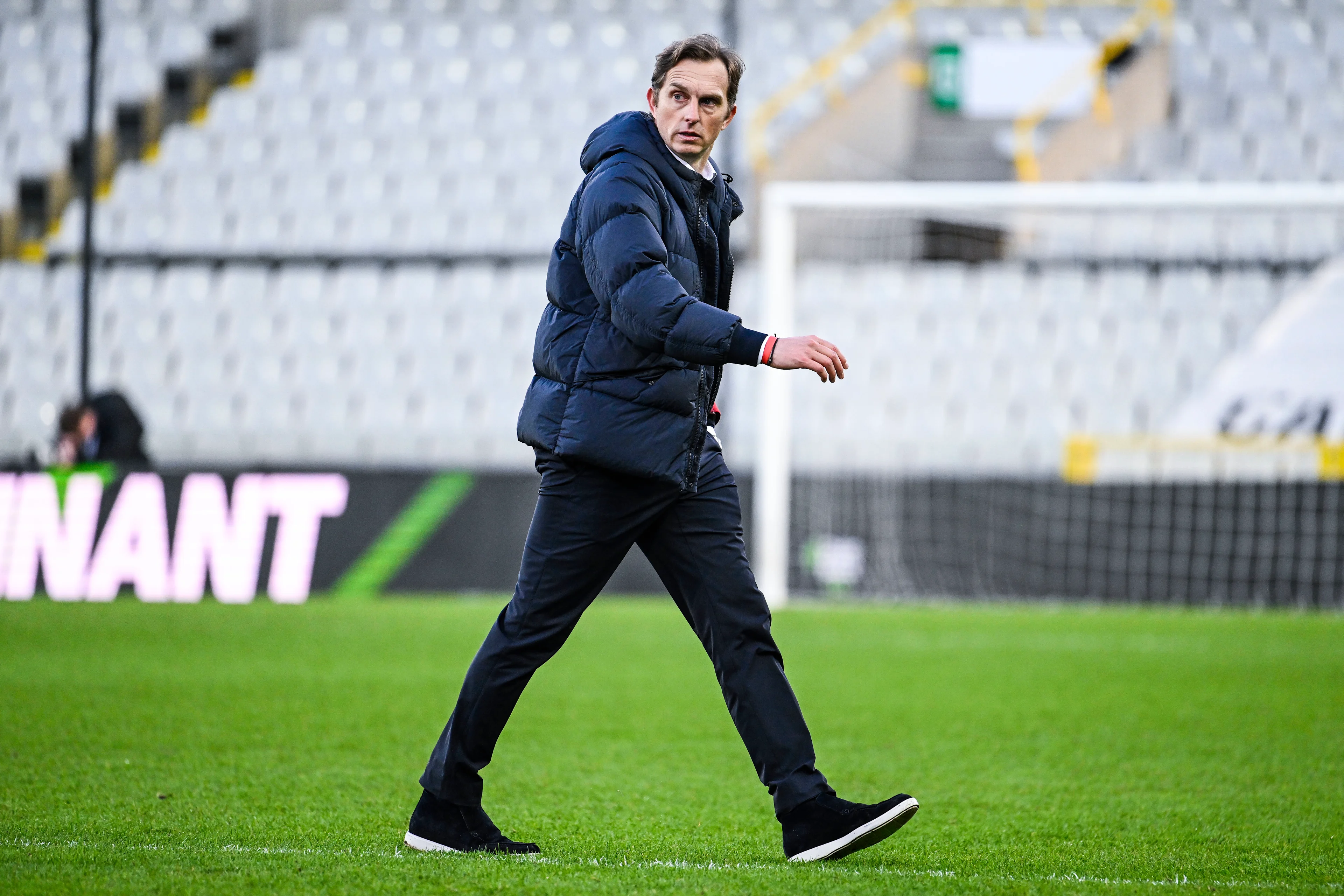 Antwerp's head coach Jonas De Roeck pictured after a soccer game between Cercle Brugge and Royal Antwerp FC, Saturday 01 March 2025 in Brugge, on day 28 of the 2024-2025 season of the "Jupiler Pro League" first division of the Belgian championship. BELGA PHOTO TOM GOYVAERTS