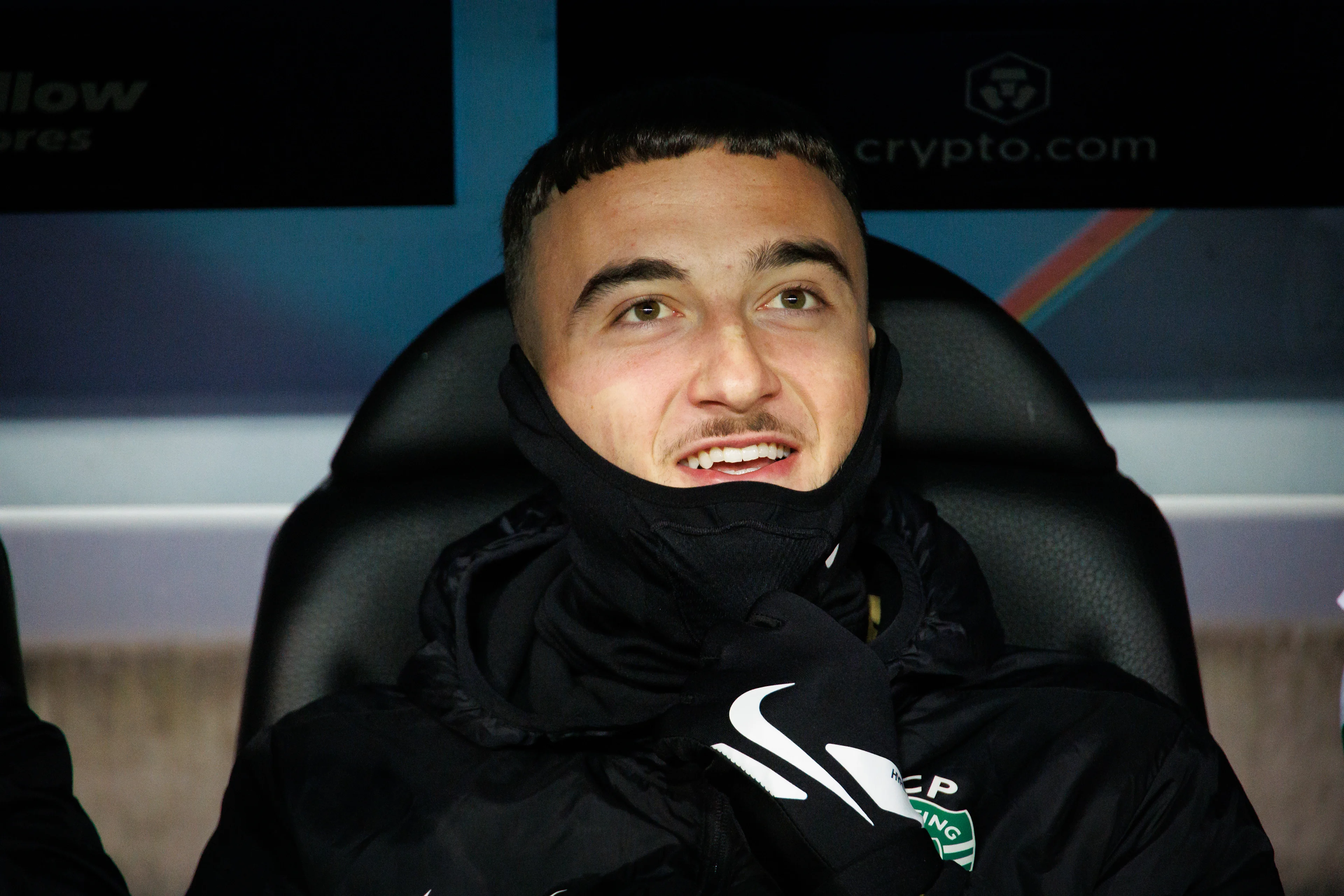 Sporting's Zeno Debast pictured ahead of a soccer game between Belgian Club Brugge KV and Portuguese club Sporting CP, Tuesday 10 December 2024 in Brugge, on the sixth day of the UEFA Champions League league phase. BELGA PHOTO KURT DESPLENTER