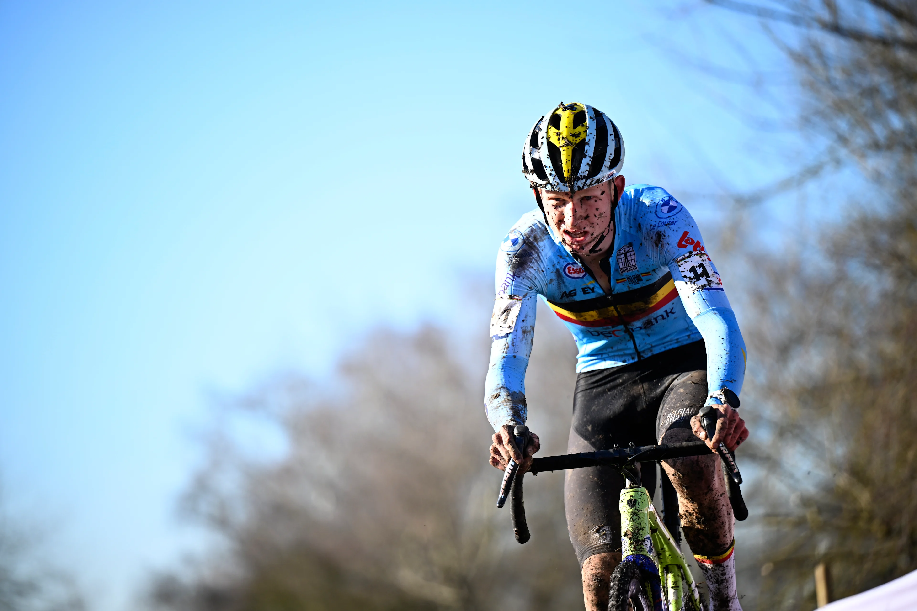 Belgian Seppe Van den Boer pictured in action during the men U23 race, at the UCI Cyclocross World Championships, in Lievin, France, Saturday 01 February 2025. The world championships are taking place from 31 January until 02 February. BELGA PHOTO JASPER JACOBS