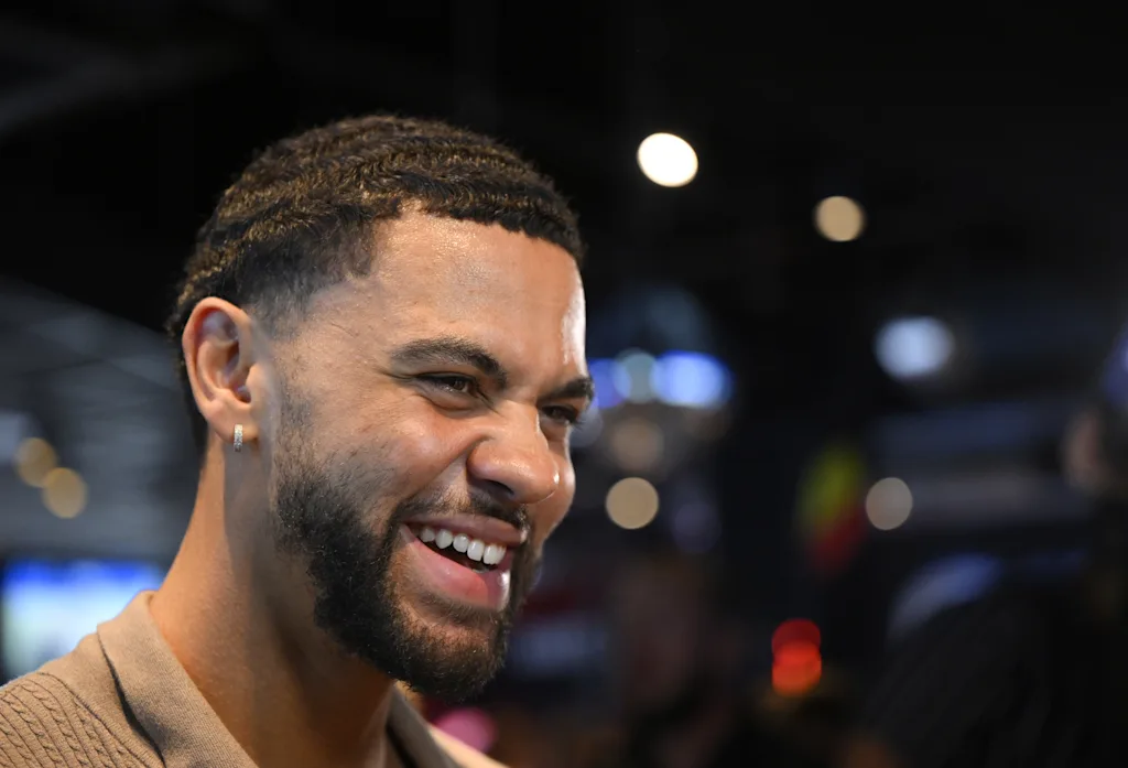 Belgian NBA player from Oklahoma City Ajay Mitchell picture during a meet and greet, Wednesday 22 July 2026 in Herstal. BELGA PHOTO JOHN THYS