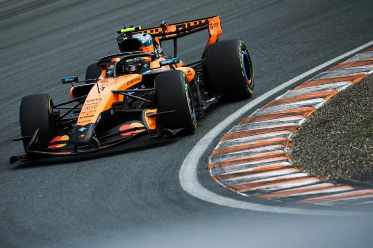 McLaren's British driver Lando Norris drives during the sprint race ahead of the Formula One Dutch Grand Prix at The Circuit Zandvoort, western Netherlands, on August 22, 2026.  SIMON WOHLFAHRT / AFP
