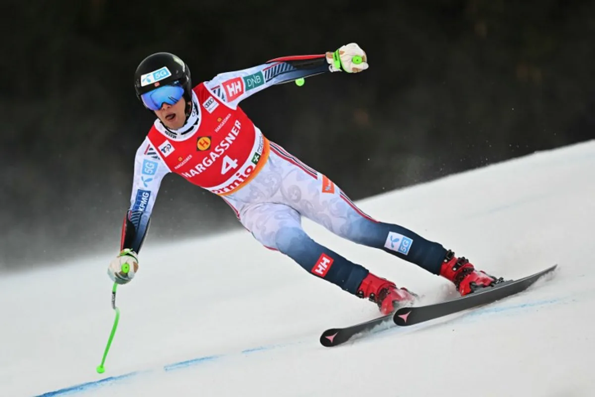 Norway's Fredrik Moeller competes in the Men's Super-G race as part of the FIS Alpine ski World Cup 2024-2025, in Bormio, Italy, on December 29, 2024.  FABRICE COFFRINI / AFP