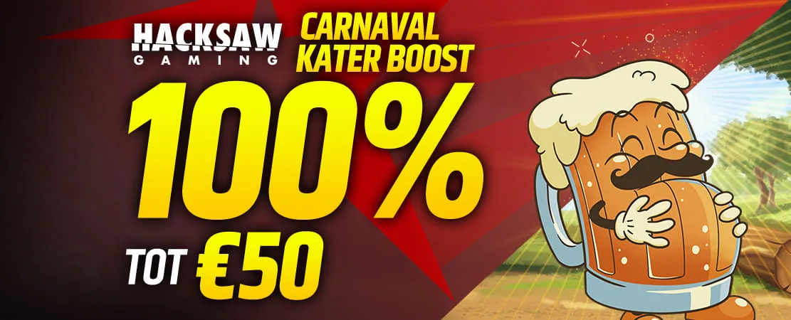 100% Carnaval Kater Boost tot wel €50 🚀