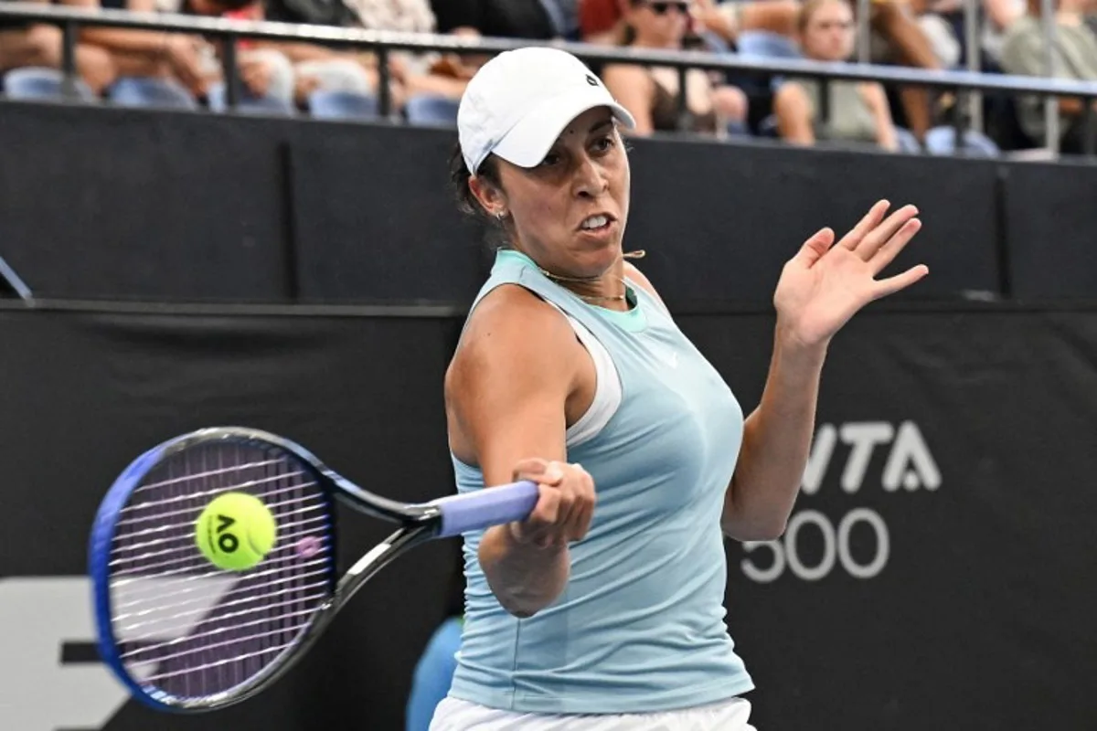 USA's Madison Keys hits a return to USA's Jessica Pegula during their women's singles final match at the Adelaide International tennis tournament in Adelaide on January 11, 2025.  Michael ERREY / AFP