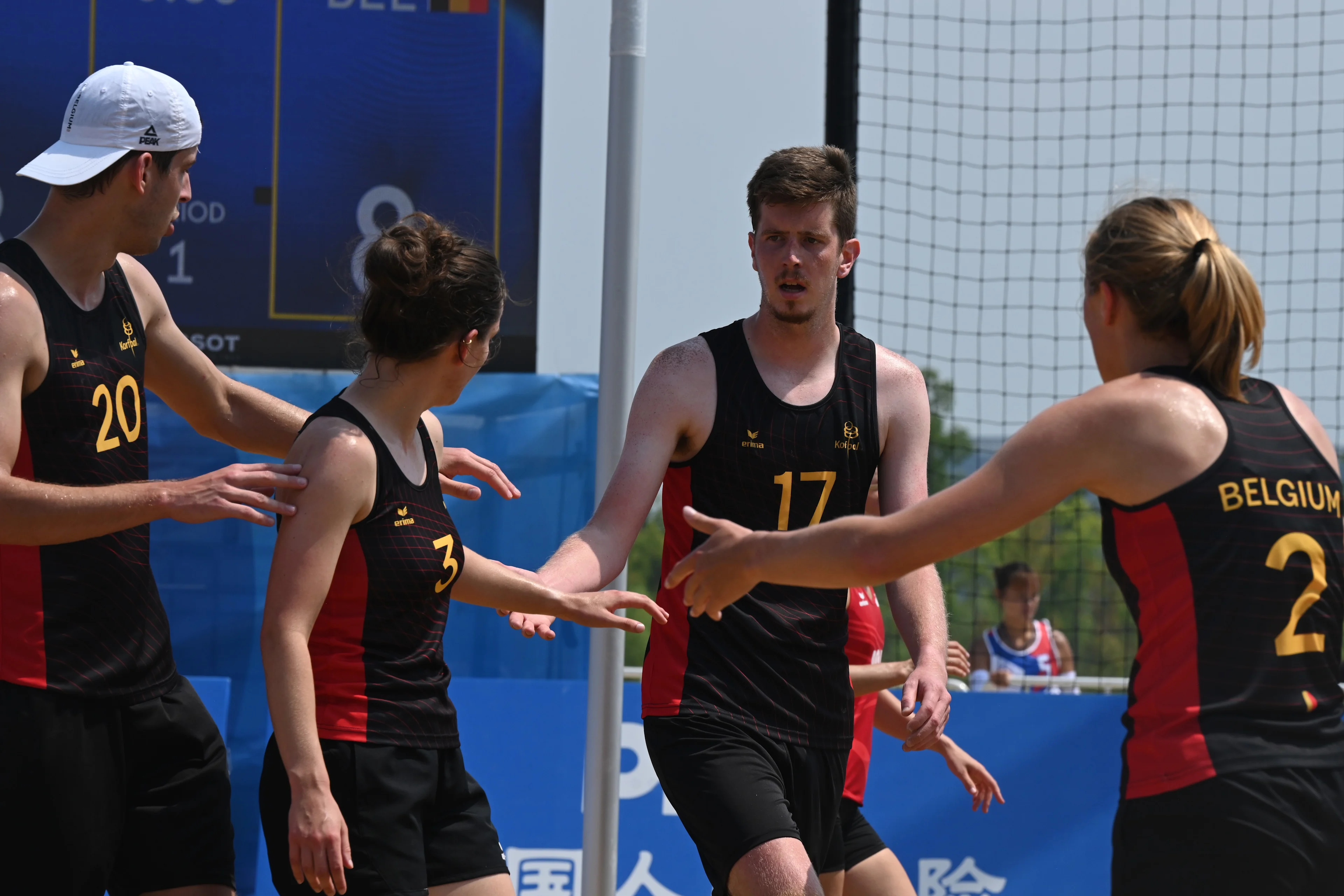 ATTENTION EDITORS - HANDOUT PICTURE - EDITORIAL USE ONLY - MANDATORY CREDIT BOIC - COIB - The Belgian Scorpions pictured during the beach korfball event at; the World Games 2025, in Chenghdu, China, on Friday 15 AUgust 2025. This year, the World Games take place from 07 to 17 augustus. PHOTO HANDOUT BOIC - COIB