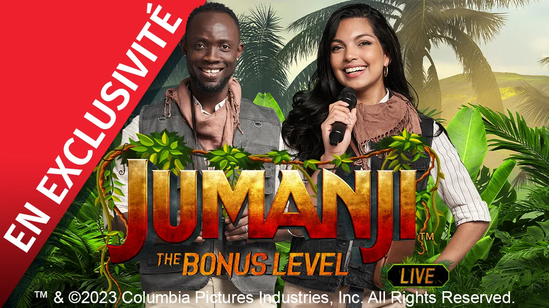 🦏 En exclusivité sur Starcasino ! Jumanji: The Bonus Level Live de Playtech!