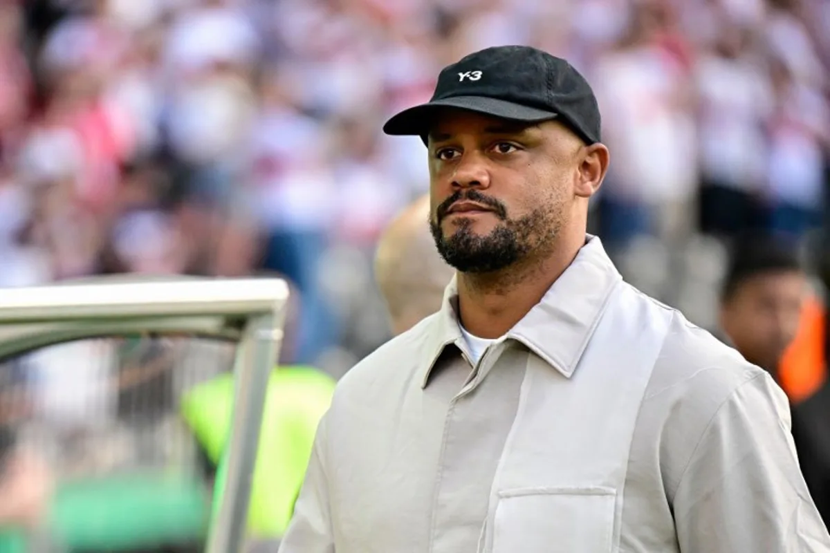 Bayern Munich's Belgian coach Vincent Kompany arrives prior to the German Cup (DFB Pokal) final football match FC Bayern Munich v VfB Stuttgart at the Olympic Stadium in Berlin, on May 23, 2026. Tobias SCHWARZ / AFP
