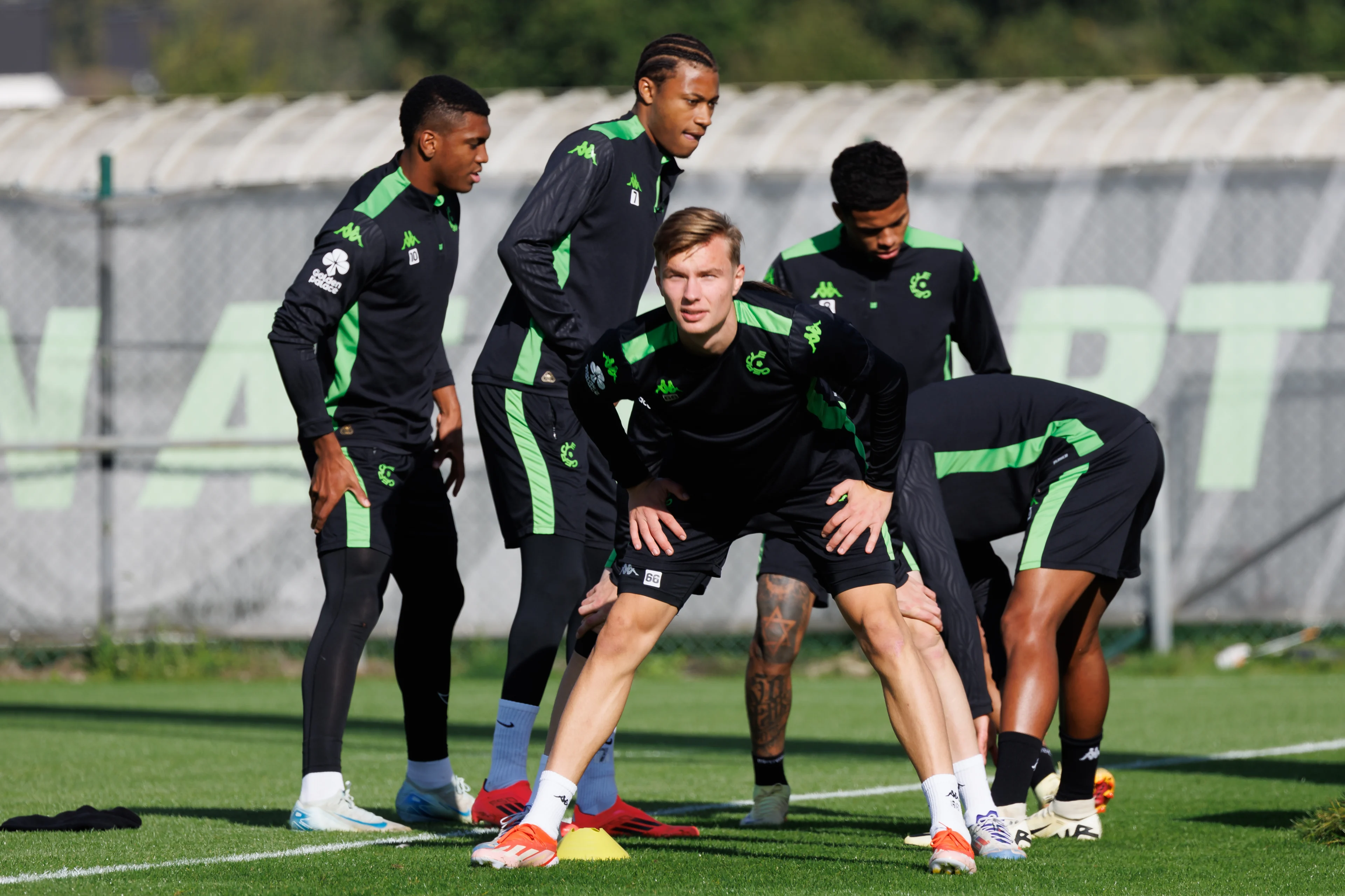 Cercle's Chris Christiaan Ravych pictured in action during a training session of Belgian Cercle Brugge before the opening day of the League phase of the UEFA Conference League, Wednesday 02 October 2024 in Brugge. Club Brugge will face Swiss team FC St. Gallen. BELGA PHOTO KURT DESPLENTER