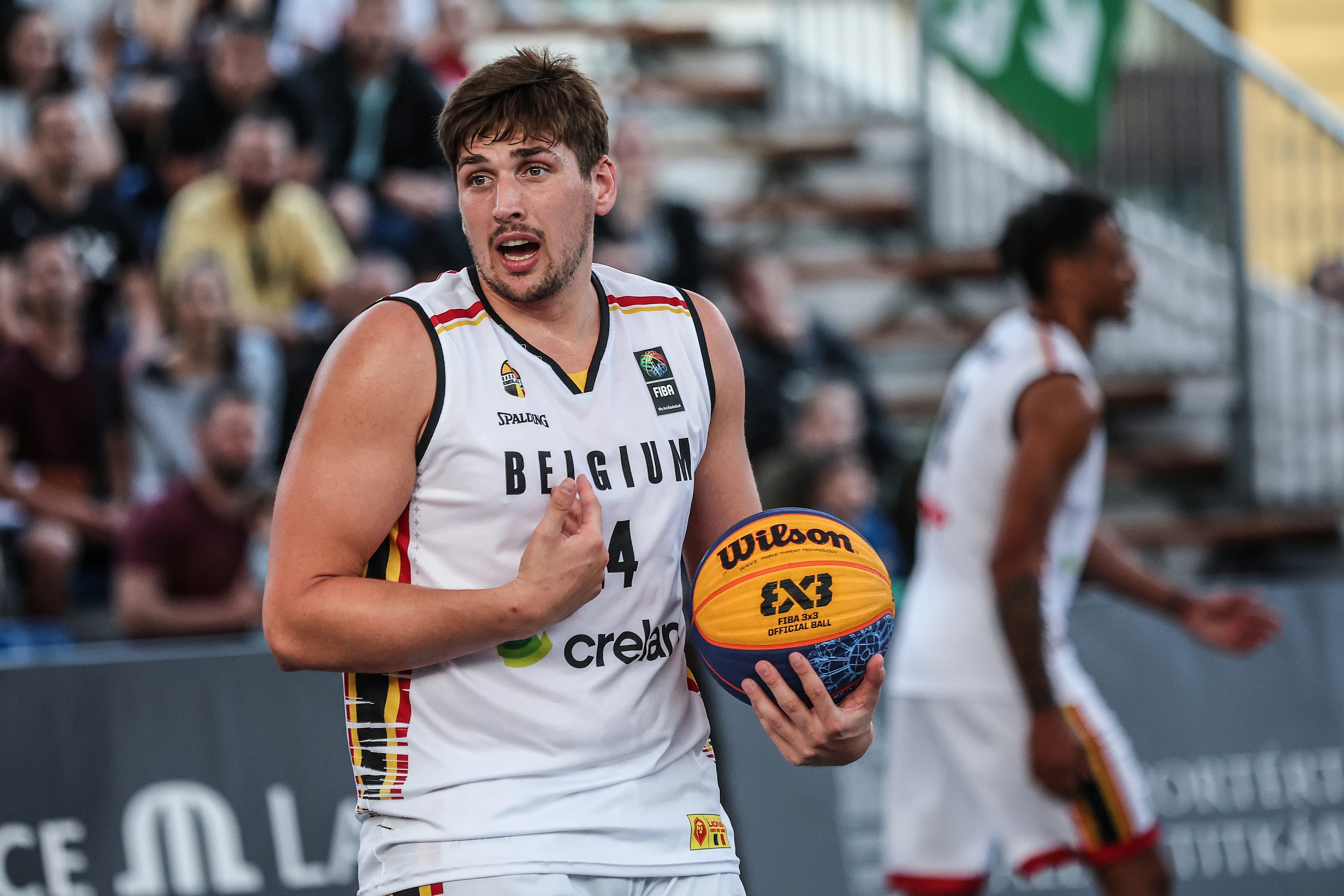 Belgian Jonas Foerts reacts a third game in the group stage between Belgium and Poland in the group D at the Olympic qualification tournament for the 2024 Olympics, in Debrecen, Hungary, Saturday 18 May 2024. BELGA PHOTO NIKOLA KRSTIC