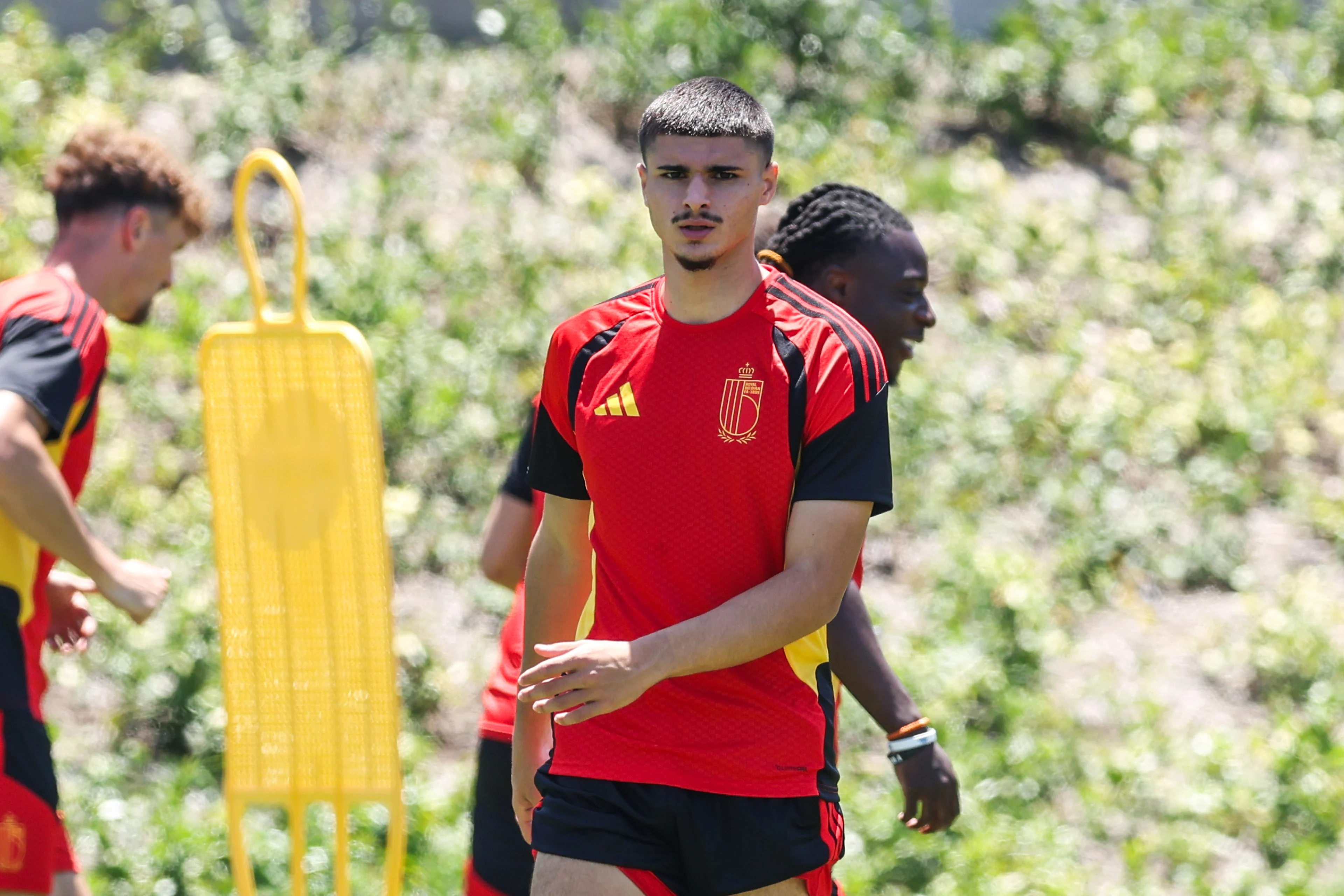 Belgium's Matias Fernandez-Pardo pictured during a training session of Belgian national soccer team Red Devils, on Thursday 09 July 2026 in Carson, Los Angeles County, California, USA. The Rode Duivels - Diables Rouges qualified for the knockout stage of the 2026 FIFA World Cup, where they'll meet Spain in the round of 8 on July 10th. BELGA PHOTO BRUNO FAHY
