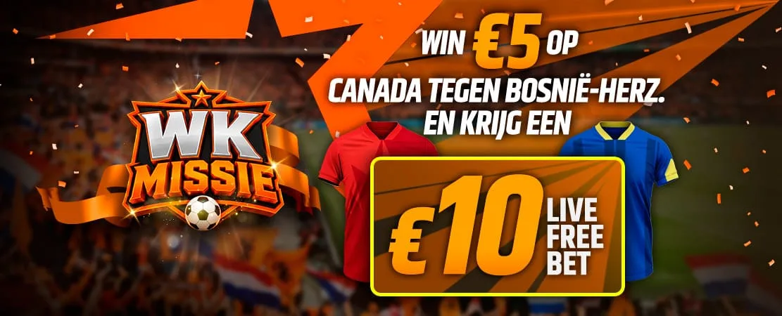 WK Missie: Win een €10 Live Free Bet!