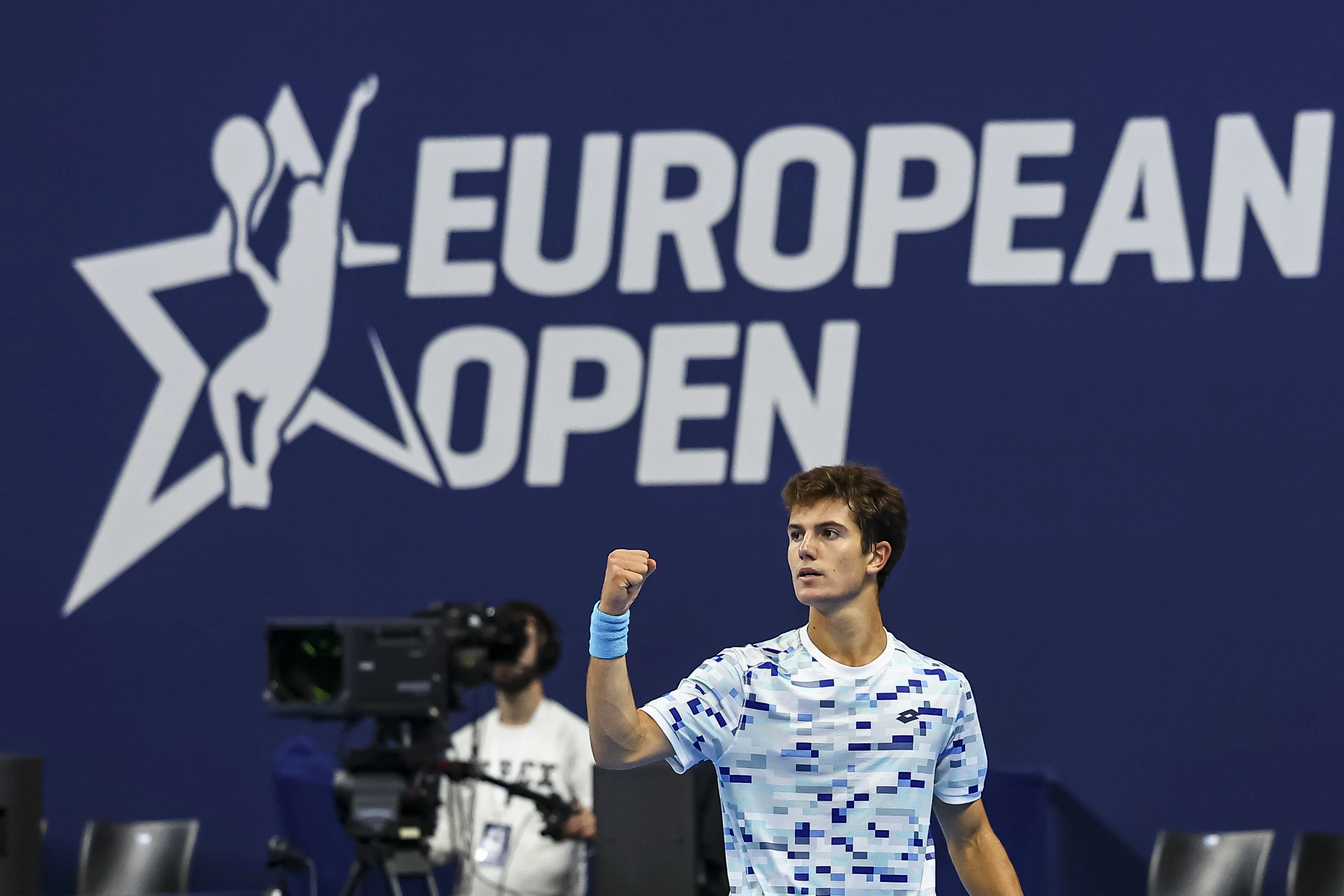 Belgian Gilles-Arnaud Bailly pictured during the qualifying phase of the European Open Tennis ATP tournament, in Antwerp, Sunday 13 October 2024. BELGA PHOTO DAVID PINTENS