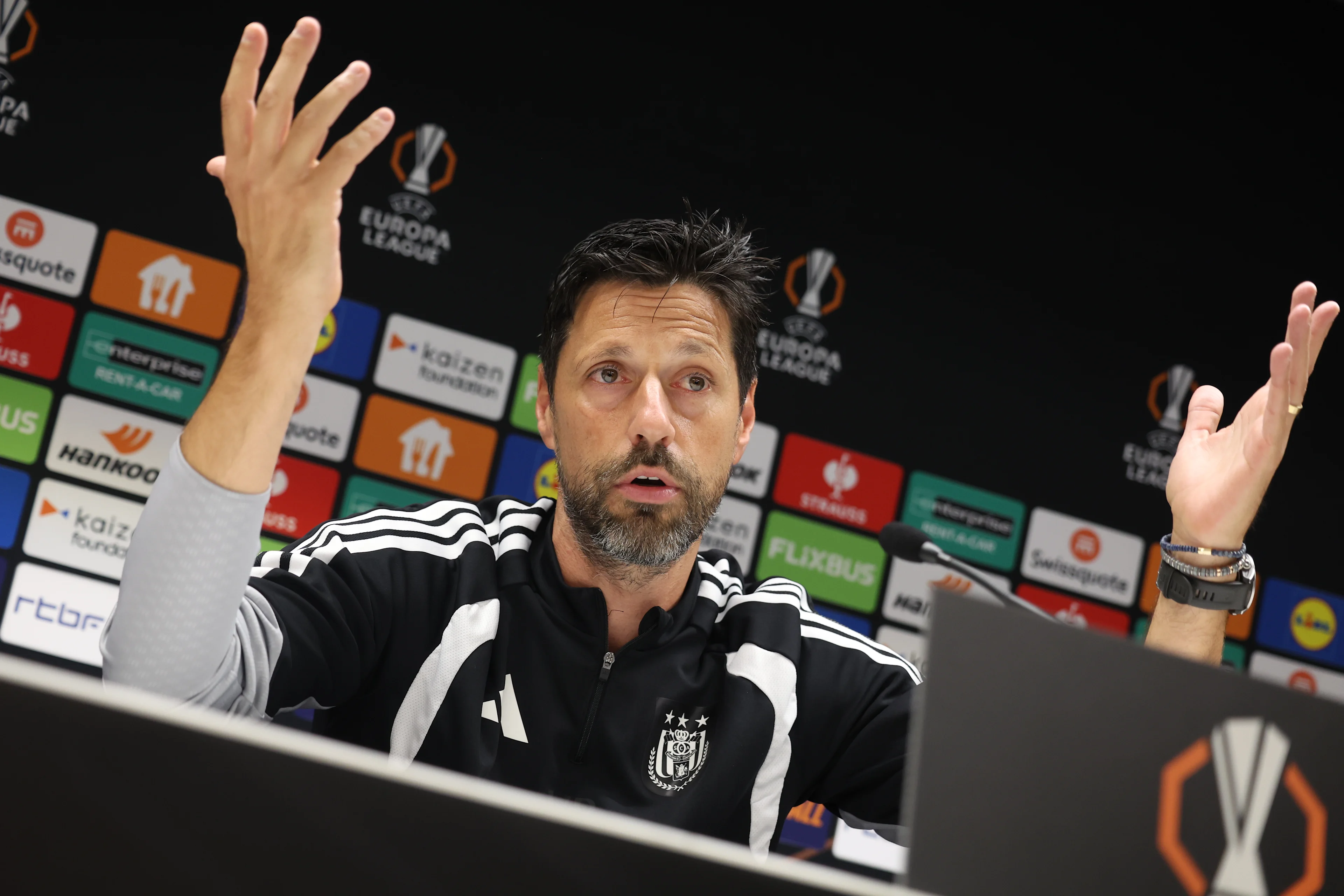 Anderlecht's head coach Vitor Bruno pictured during a press conference of Belgian soccer team RSC Anderlecht ahead of the game against French club Olympique Lyonnais, Tuesday 15 September 2026 in Brussels, for the first day (out of 8) of the league phase of the UEFA Europa League phase. BELGA PHOTO VIRGINIE LEFOUR