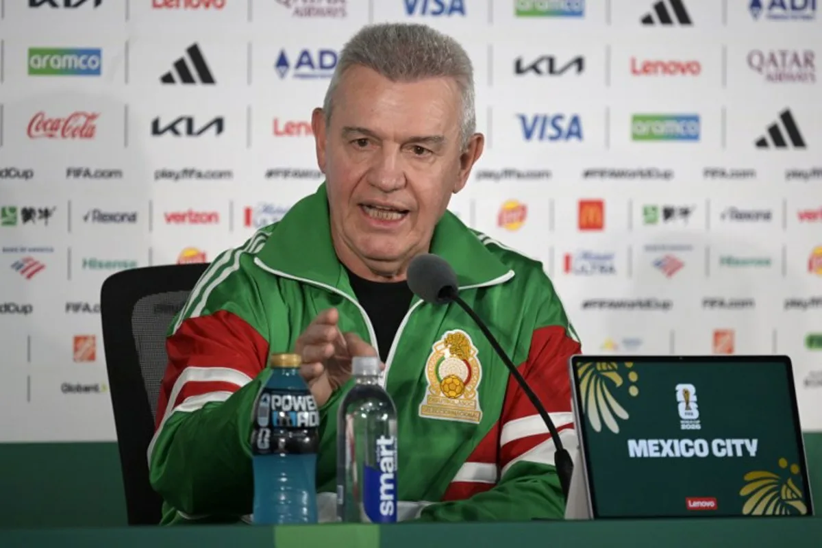 Mexico's head coach Javier Aguirre gives a press conference at the Mexico City Stadium in Mexico City on June 10, 2026, on the eve of the 2026 World Cup football match between Mexico and South Africa.  Alfredo ESTRELLA / AFP