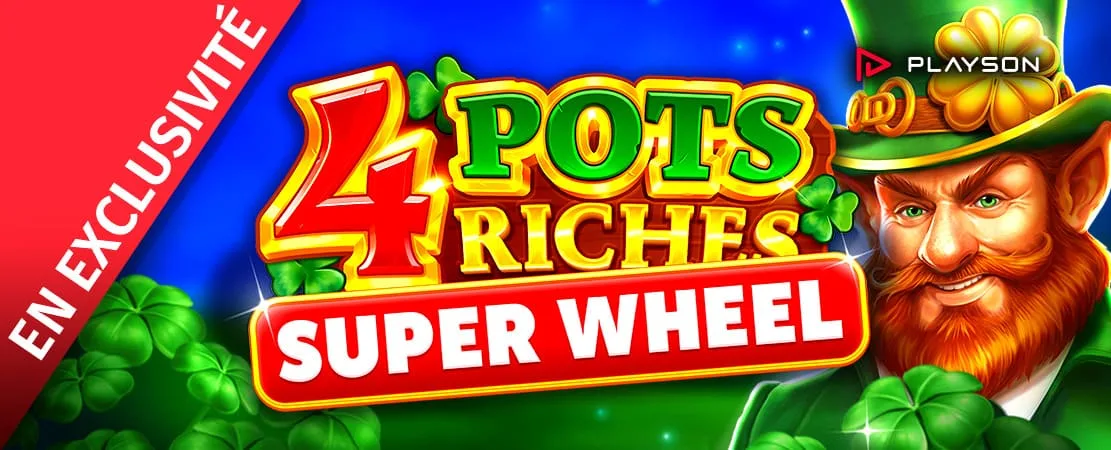 🍀 4 Pots Riches: Super Wheel de Playson chez Starcasino!