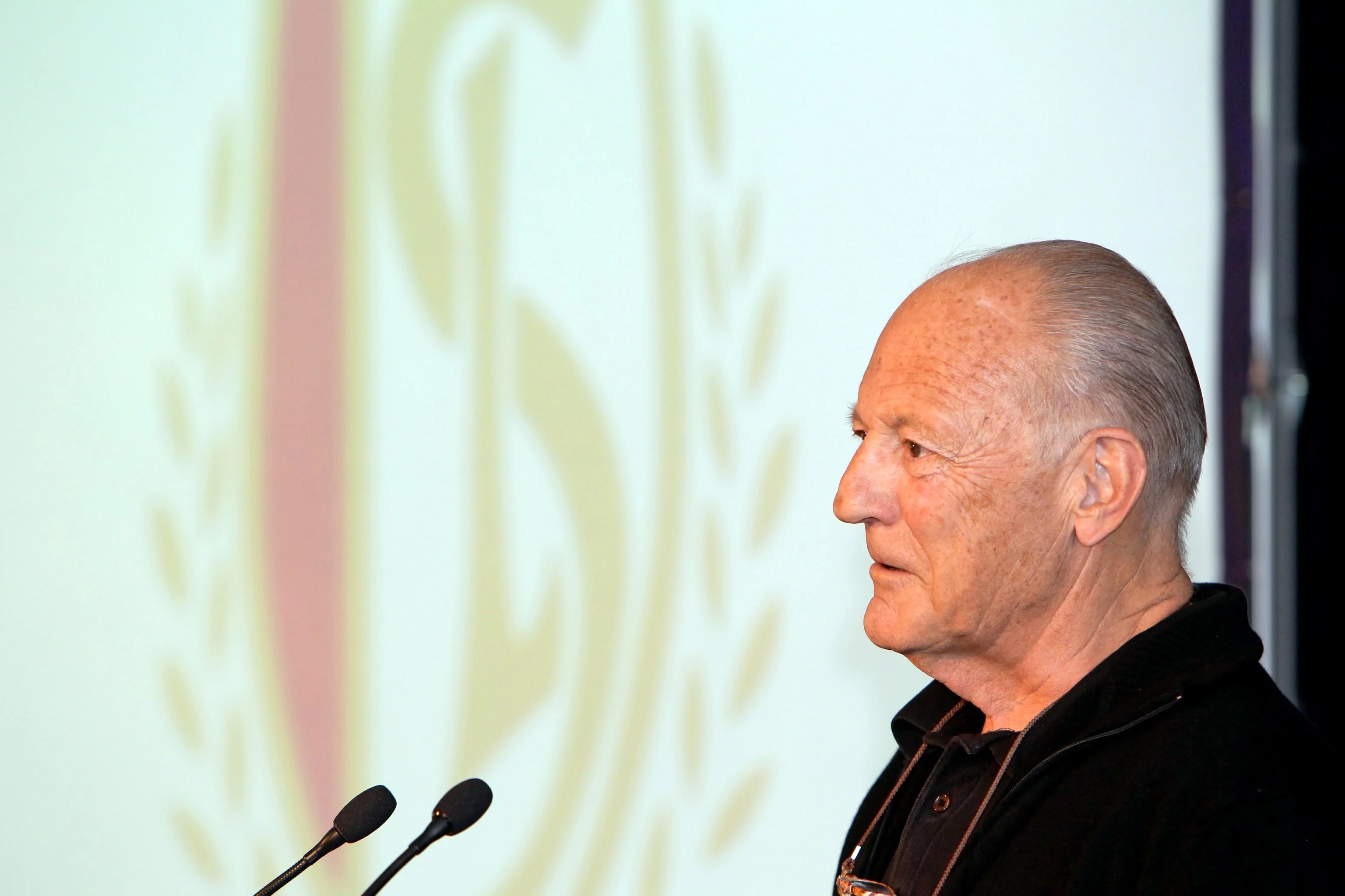 20100623 - LIEGE, BELGIUM: Standard's President Reto Stiffler delivers a speech during the presentation of the new shirts of the Belgian first division soccer team Standard de Liege for the upcoming season 2010 - 2011, on Wednesday 23 June 2010  in Liege, Belgium.  BELGA PHOTO MICHEL KRAKOWSKI