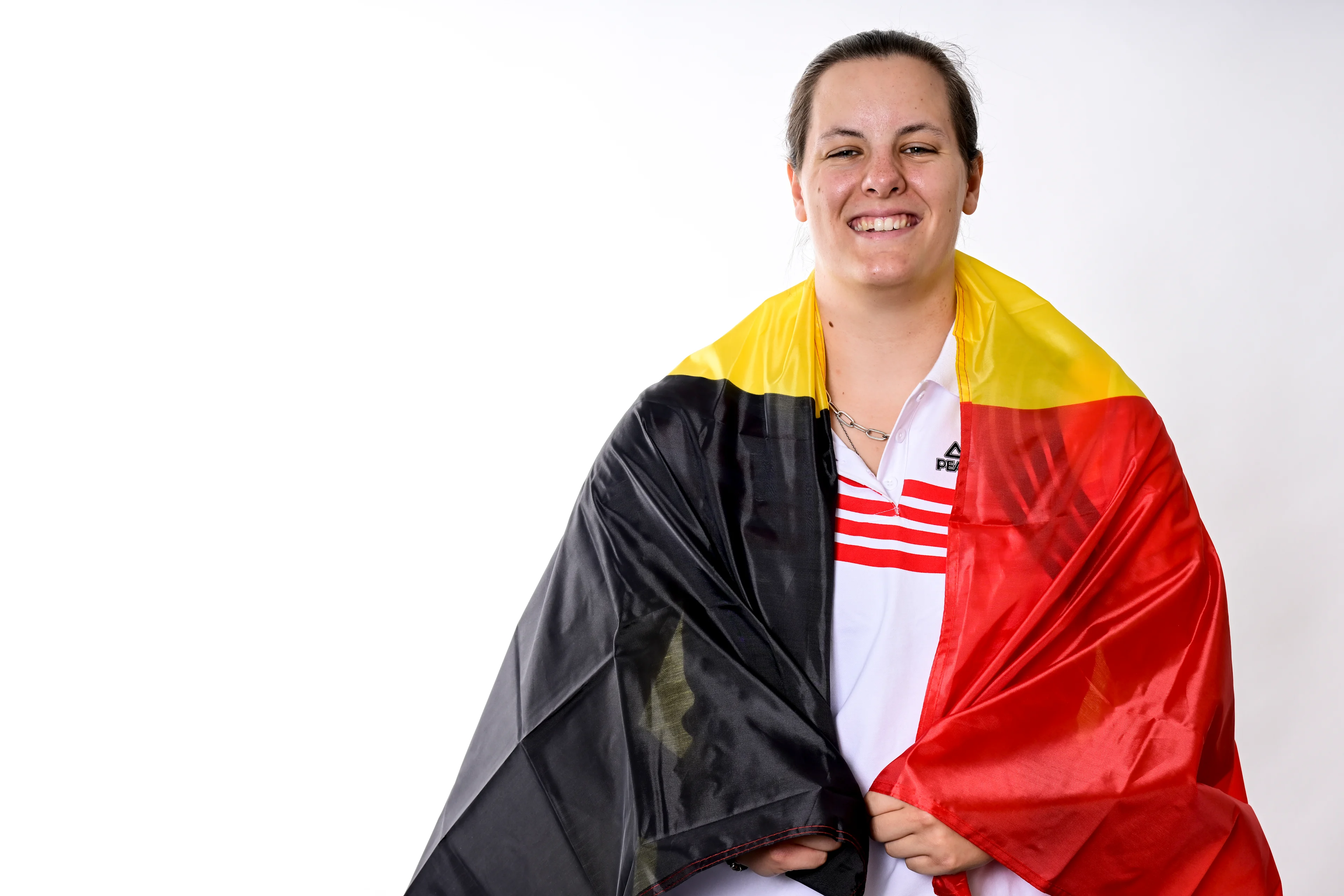 Belgium's Billie Massey pictured during a photoshoot for the Belgian Olympic Committee BOIC - COIB ahead of the Paris 2024 Olympic Games, in Brussels, Wednesday 19 June 2024. BELGA PHOTO DIRK WAEM