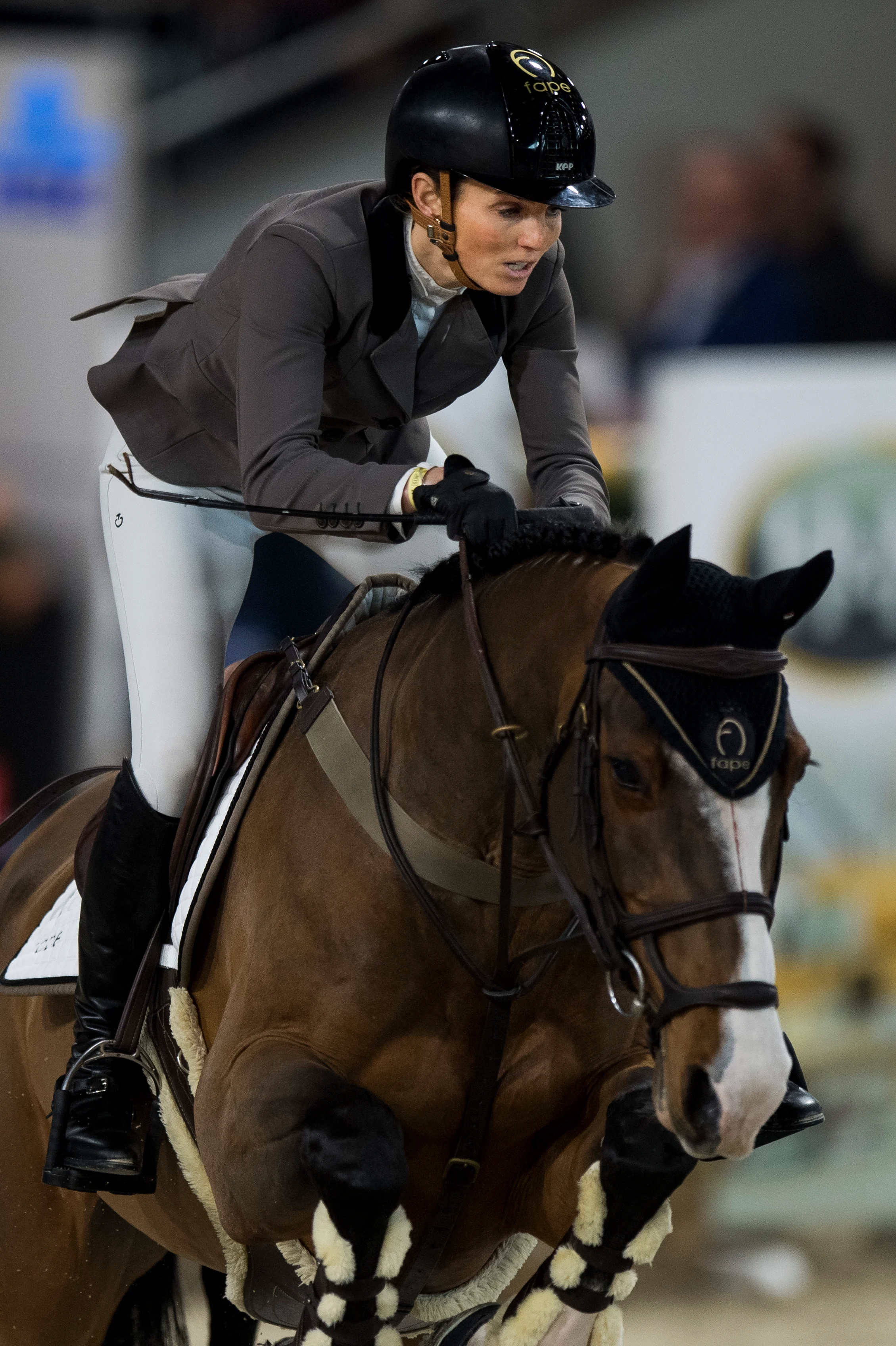 Celine Schoonbroodt de Azevedo with Cheppetta pictured in action during the FEI World Cup Jumping competition at the 'Vlaanderens Kerstjumping - Memorial Eric Wauters' equestrian event, in Mechelen, Monday 30 December 2019. BELGA PHOTO JASPER JACOBS