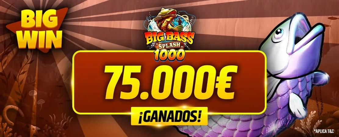 De 6 € a 75.000 €: una gran victoria en Big Bass Splash 1000