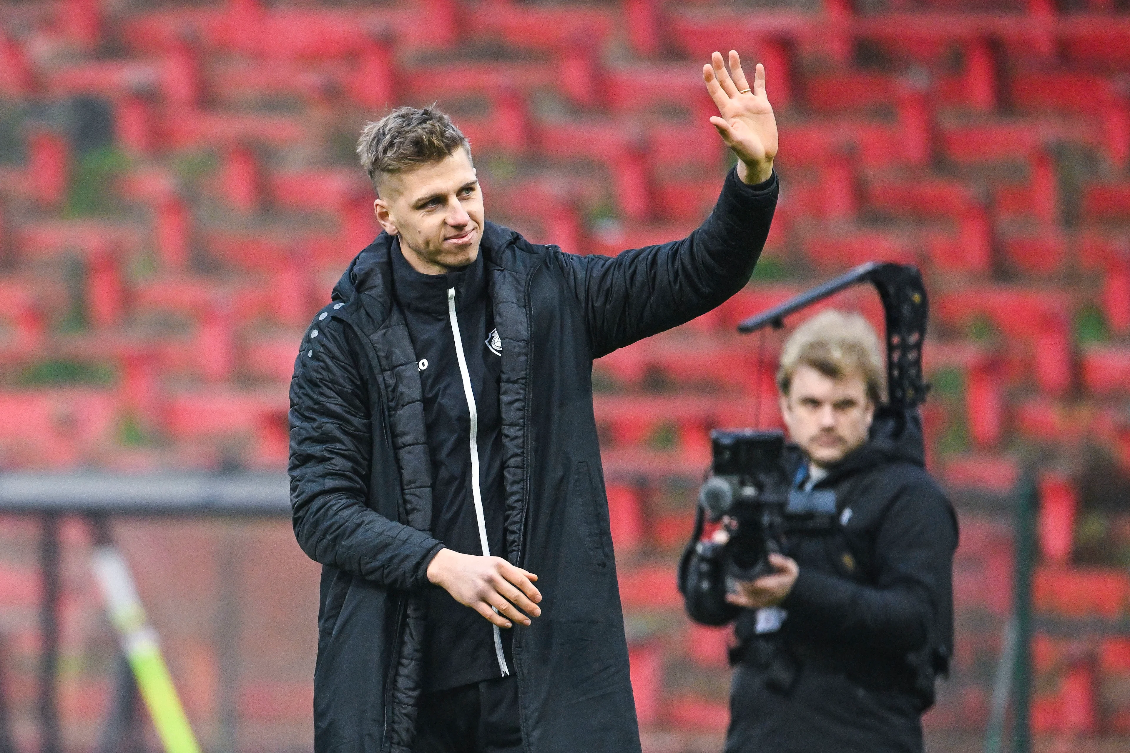 Antwerp's goalkeeper Jean Butez pictured after a soccer match between Royal Antwerp FC and KRC Genk, Thursday 26 December 2024 in Antwerp, on day 20 of the 2024-2025 season of the 'Jupiler Pro League' first division of the Belgian championship. The competition was re-baptised 'Younited Pro League' for the games of matchweek 20, to shine a light on the Younited Belgium charity. BELGA PHOTO TOM GOYVAERTS