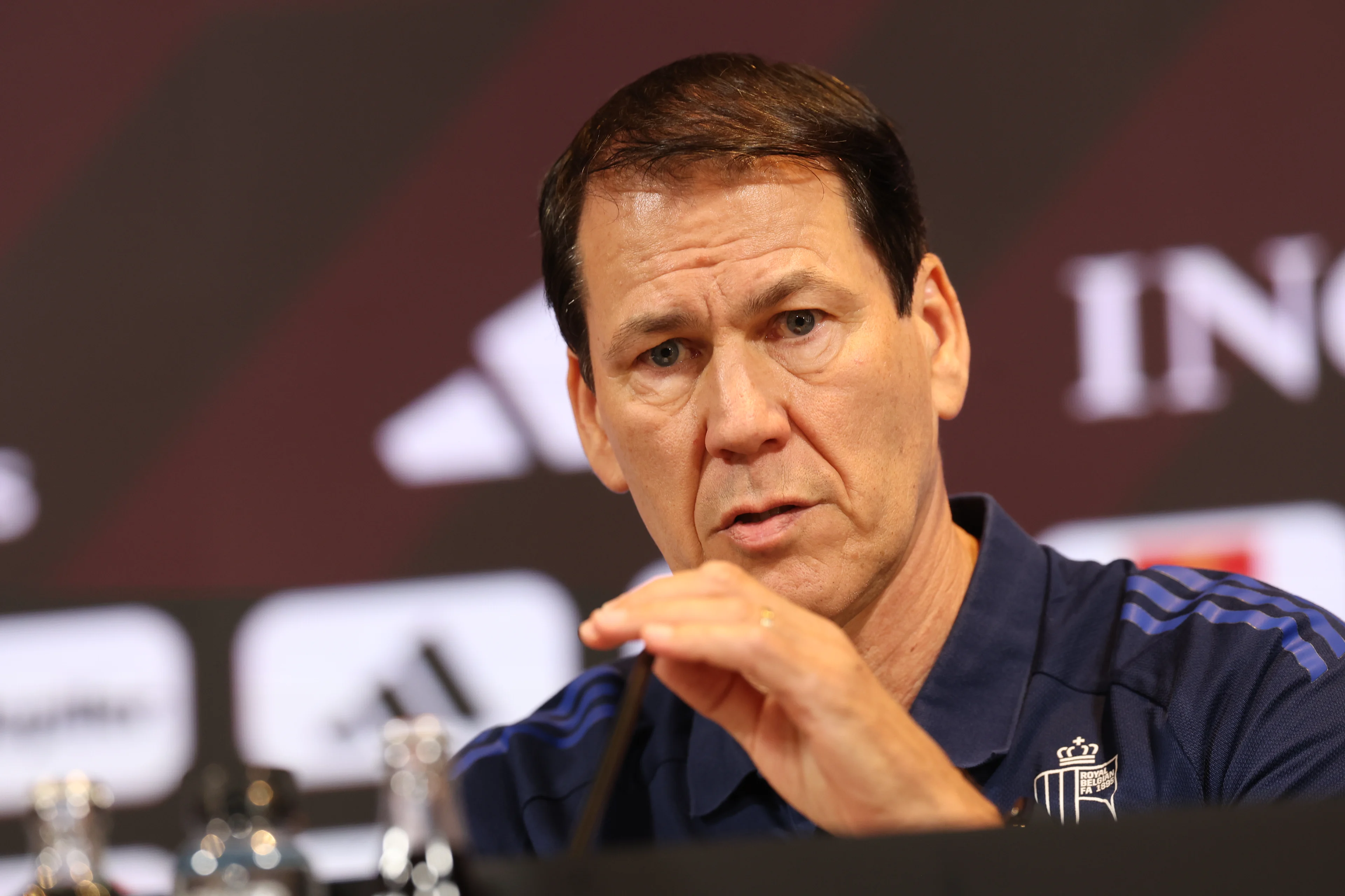 Belgium's head coach Rudi Garcia pictured during a press conference to announce the selection of the Red Devils, the Belgian national soccer team, at the Proximus Basecamp in Tubize, Friday 07 November 2025. The team is preparing for the matches against Kazachtstan (15/11) and Liechtenstein (18/11). BELGA PHOTO VIRGINIE LEFOUR