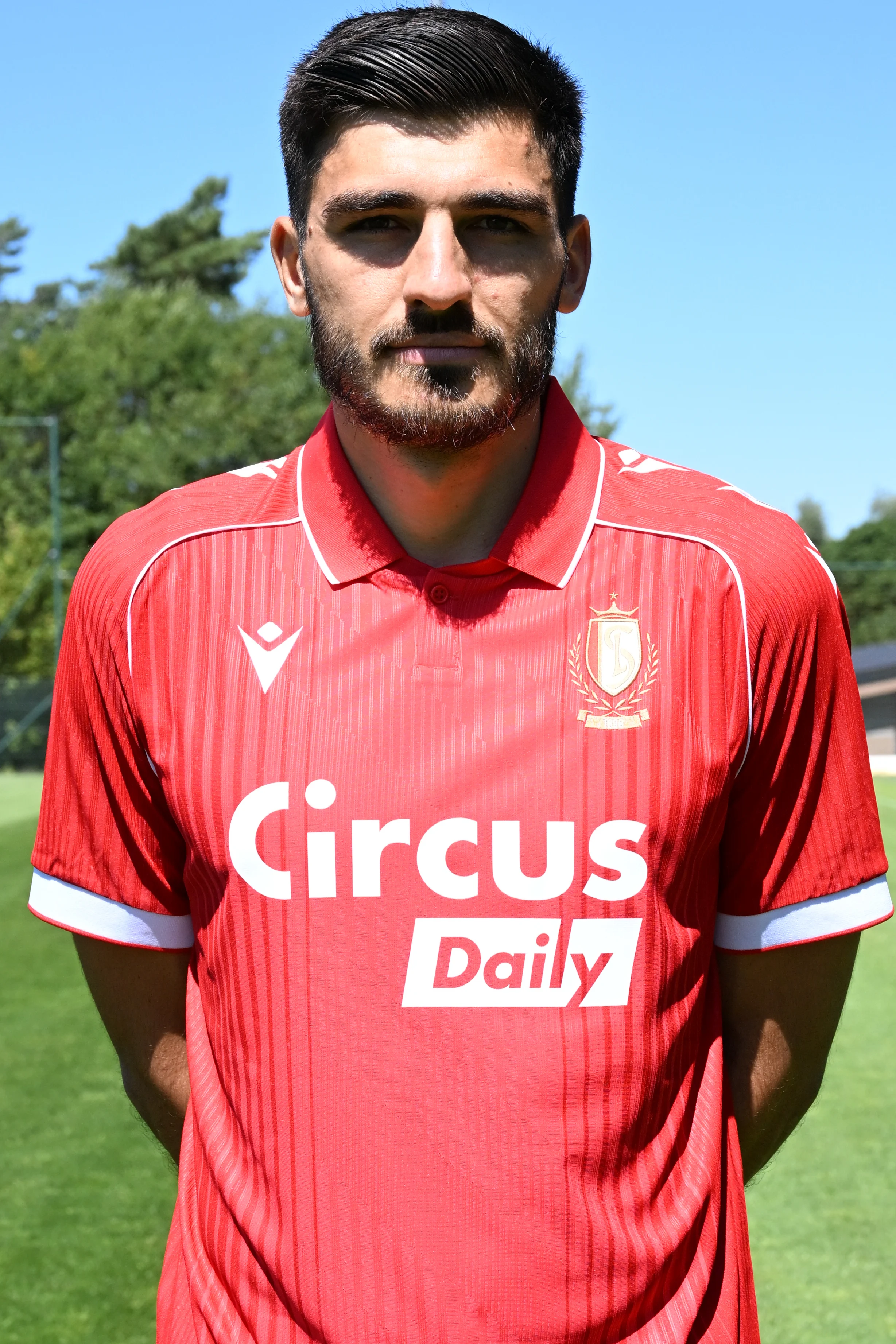 14 Standard's Bosko Sutalo poses for a portrait picture at the 2026-2027 season photoshoot of Belgian Jupiler Pro League team Standard de Liege, Wednesday, July 29, in Liege. BELGA PHOTO JILL DELSAUX