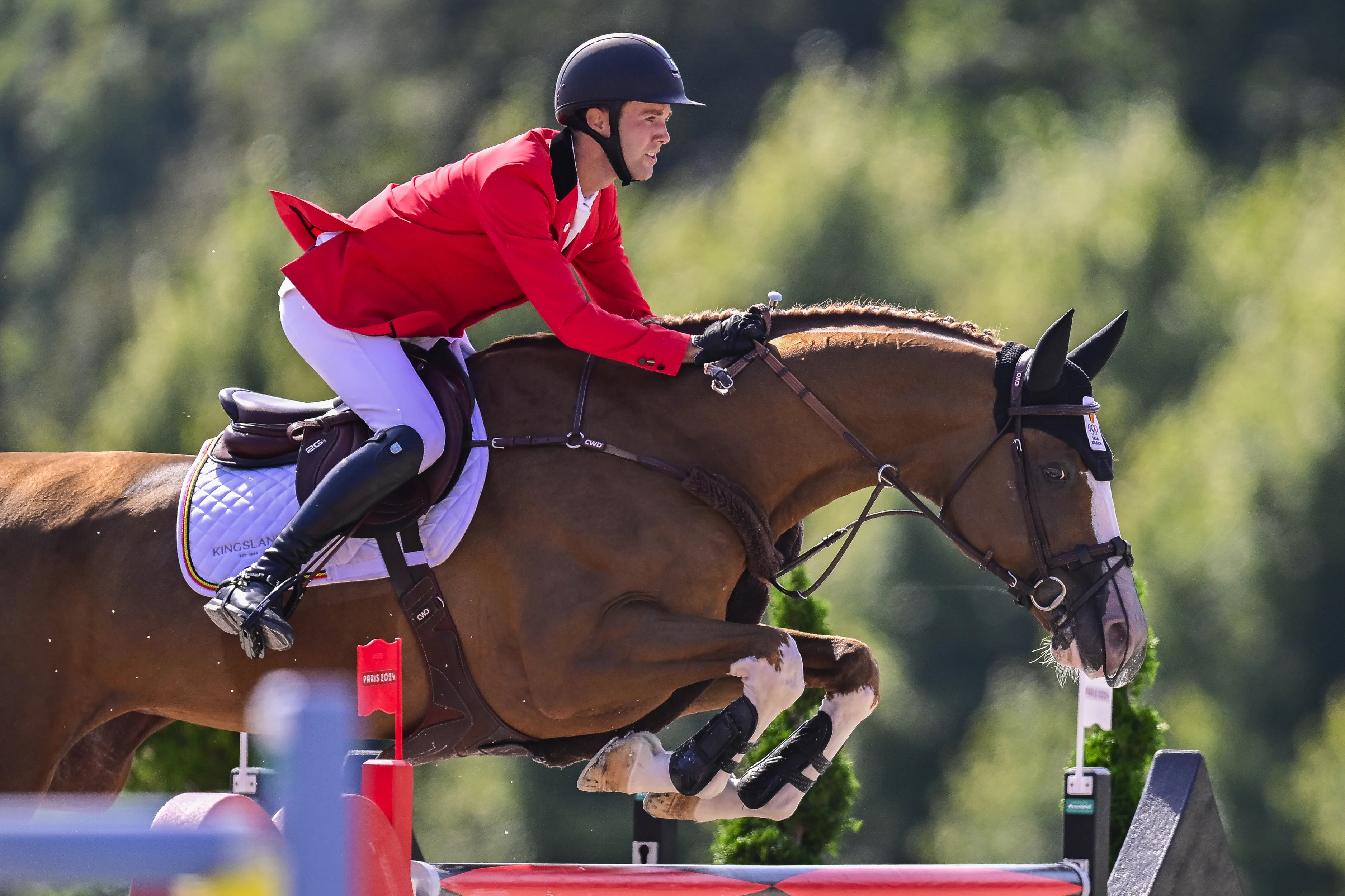 Belgian rider Gilles Thomas and his horse Ermitrage Kalone pictured in action during the Equestrian Mixed Individual Jumping final at the Paris 2024 Olympic Games, on Tuesday 06 August 2024 in Paris, France. The Games of the XXXIII Olympiad are taking place in Paris from 26 July to 11 August. The Belgian delegation counts 165 athletes competing in 21 sports. BELGA PHOTO DIRK WAEM